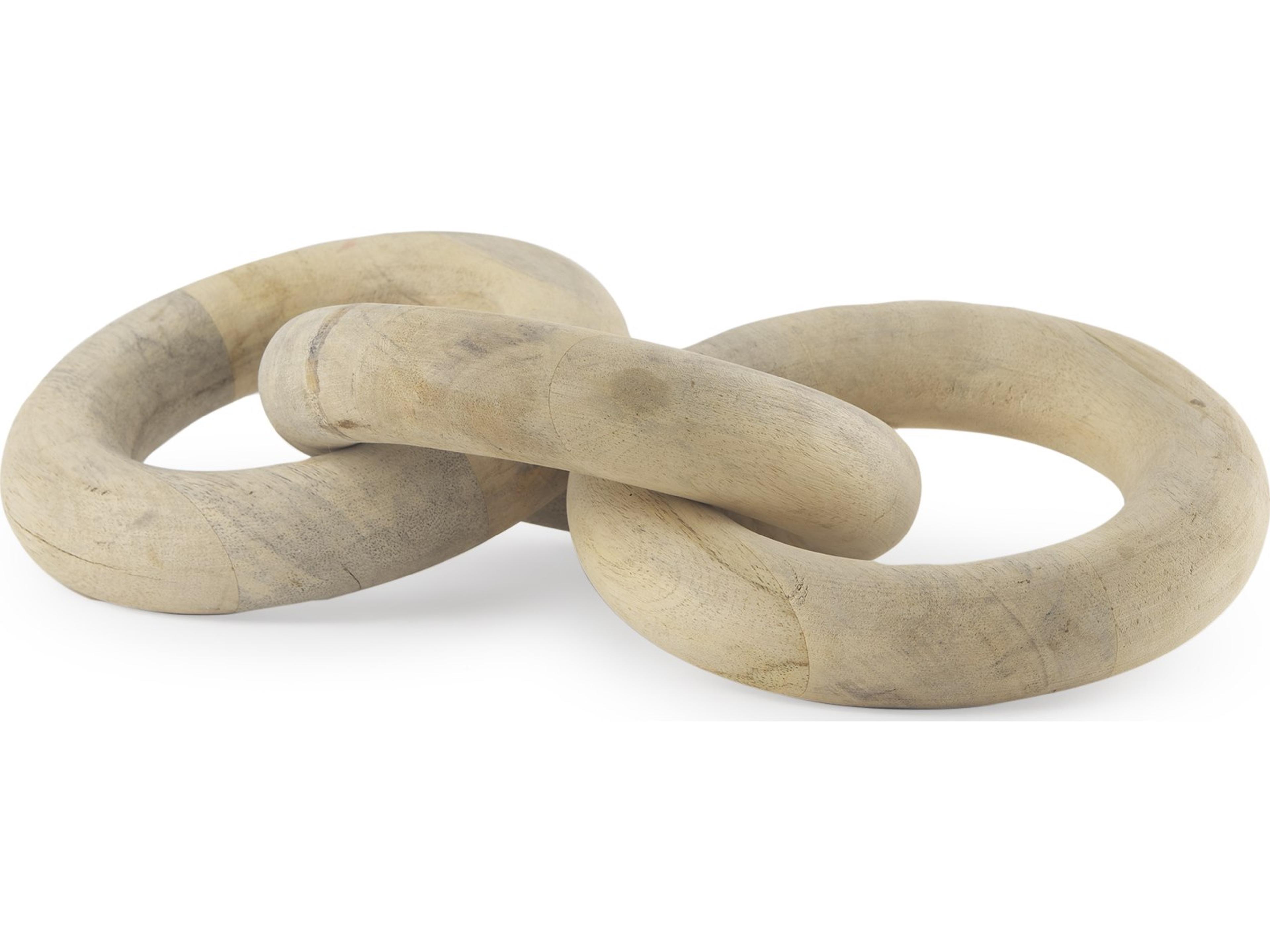 Alize Solid Wood Circular Chain Link Decorative Object