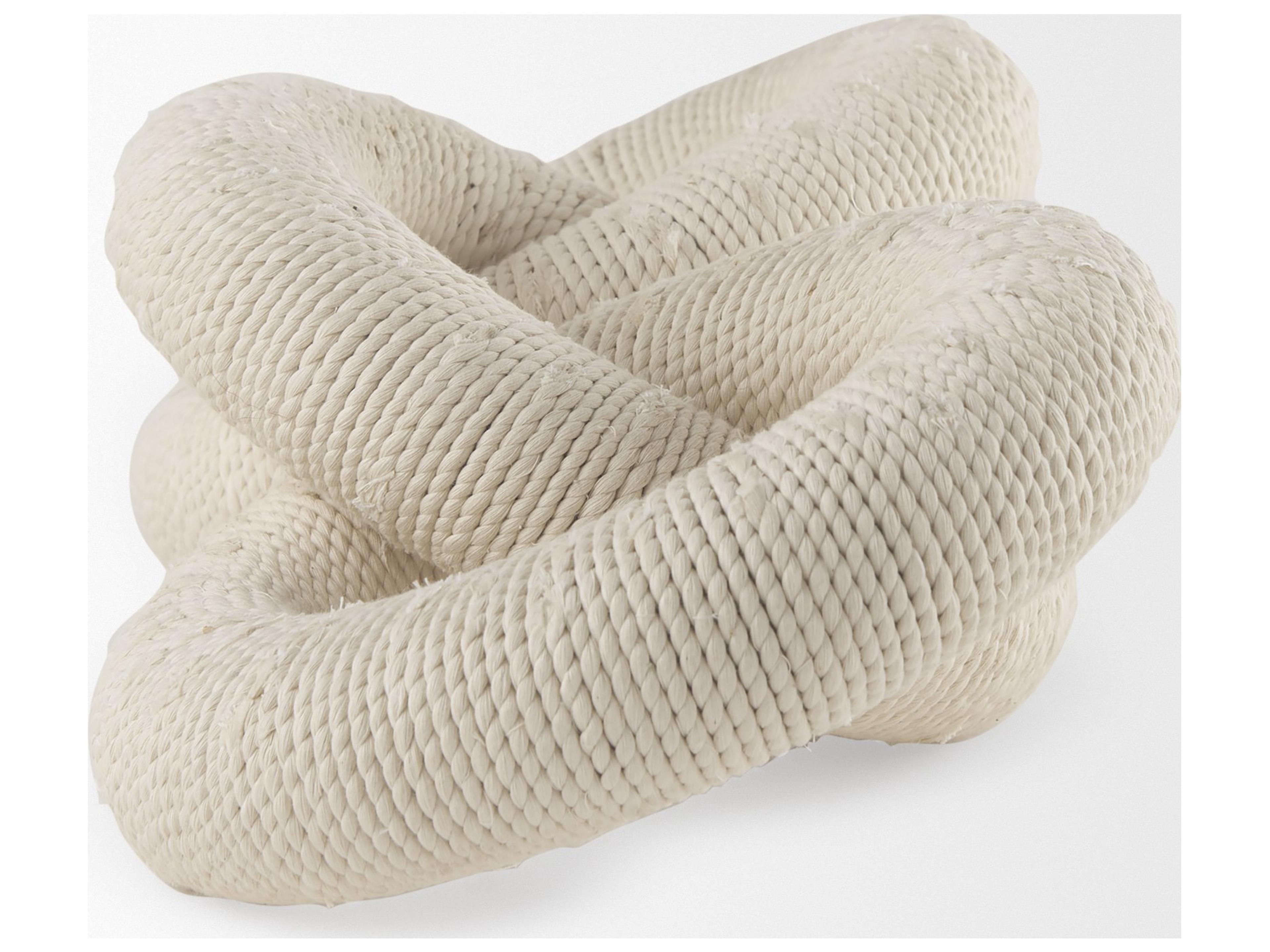 Mercana Alize Cotton Rope Wrapped Solid Wood Circular Chain Link Decorative Object