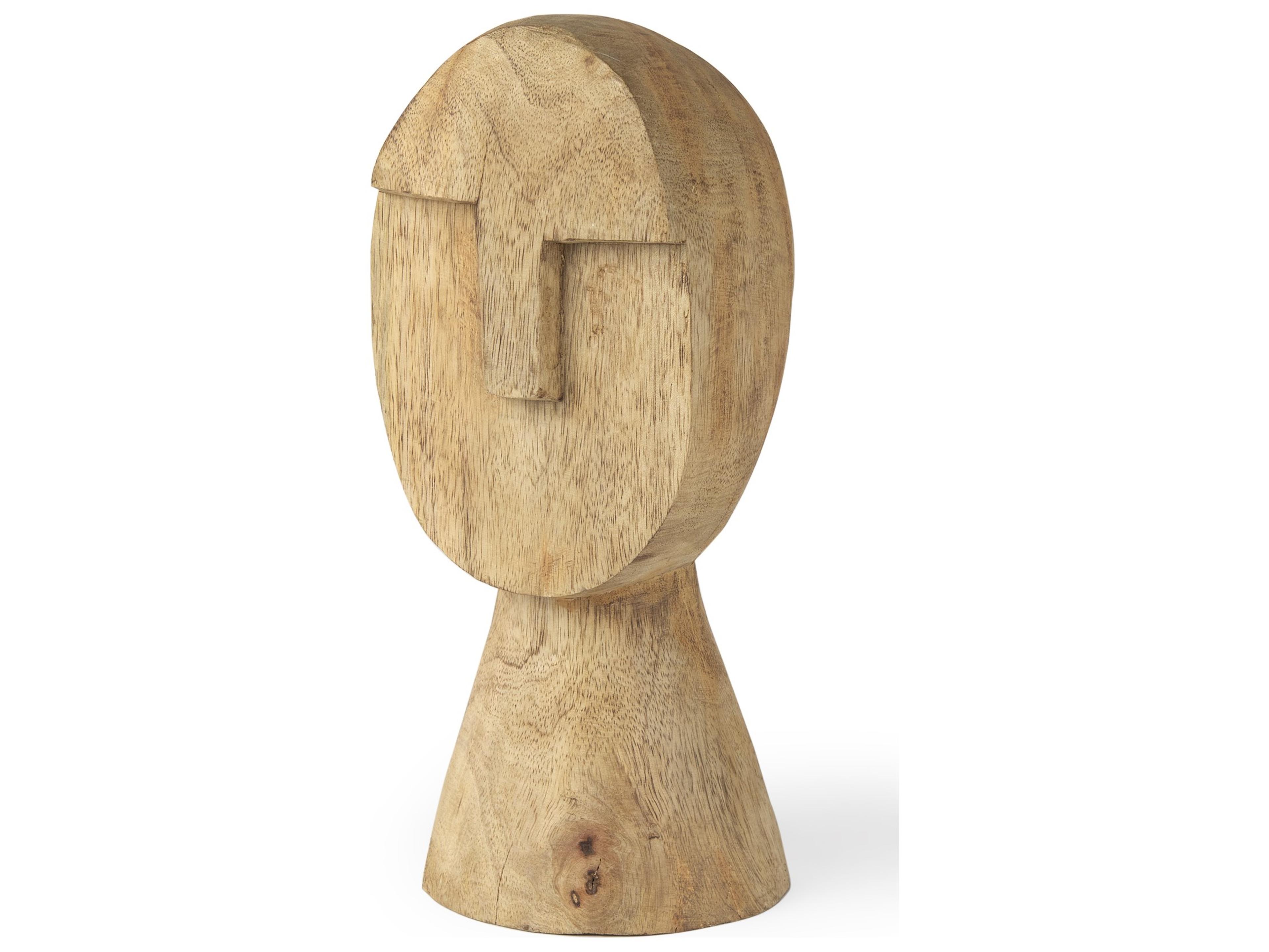 Ivan Medium Wooden Head Sculpture