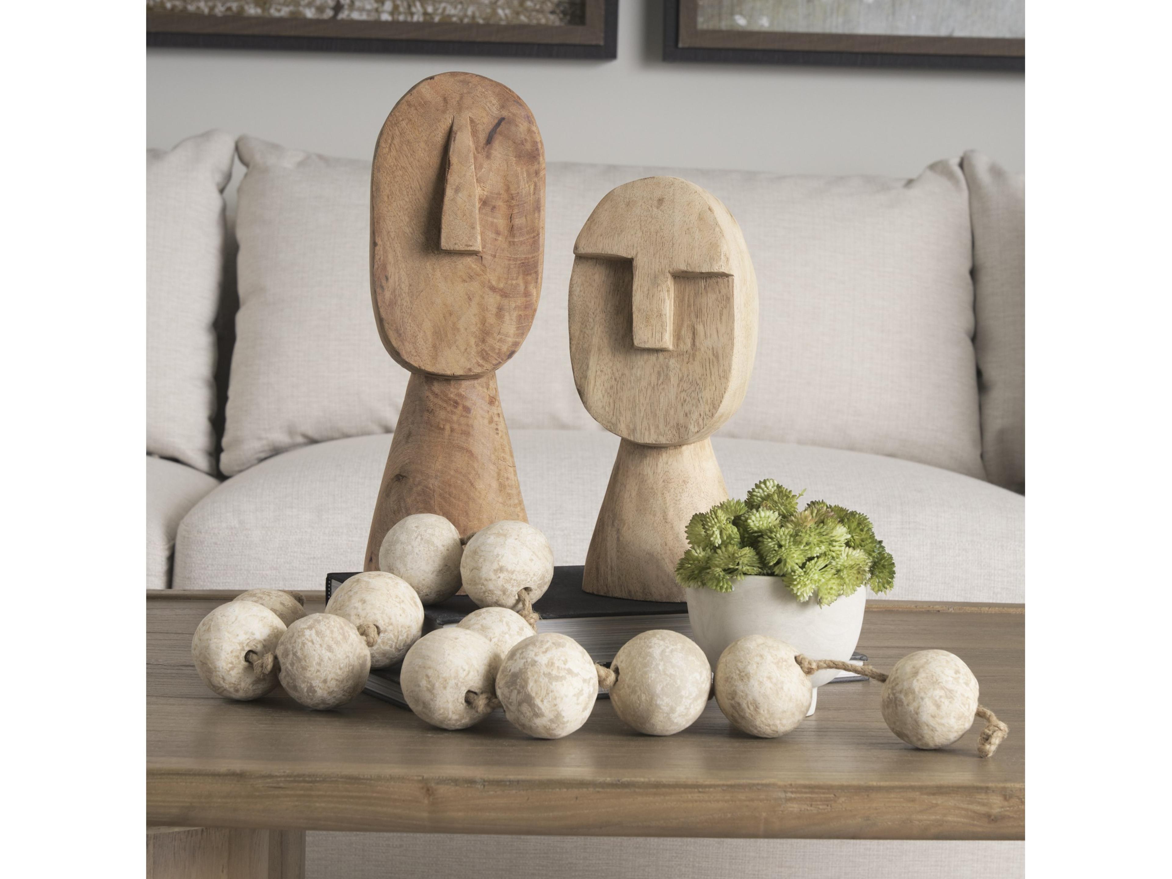 Mercana Ivan Large Wooden Head Sculpture