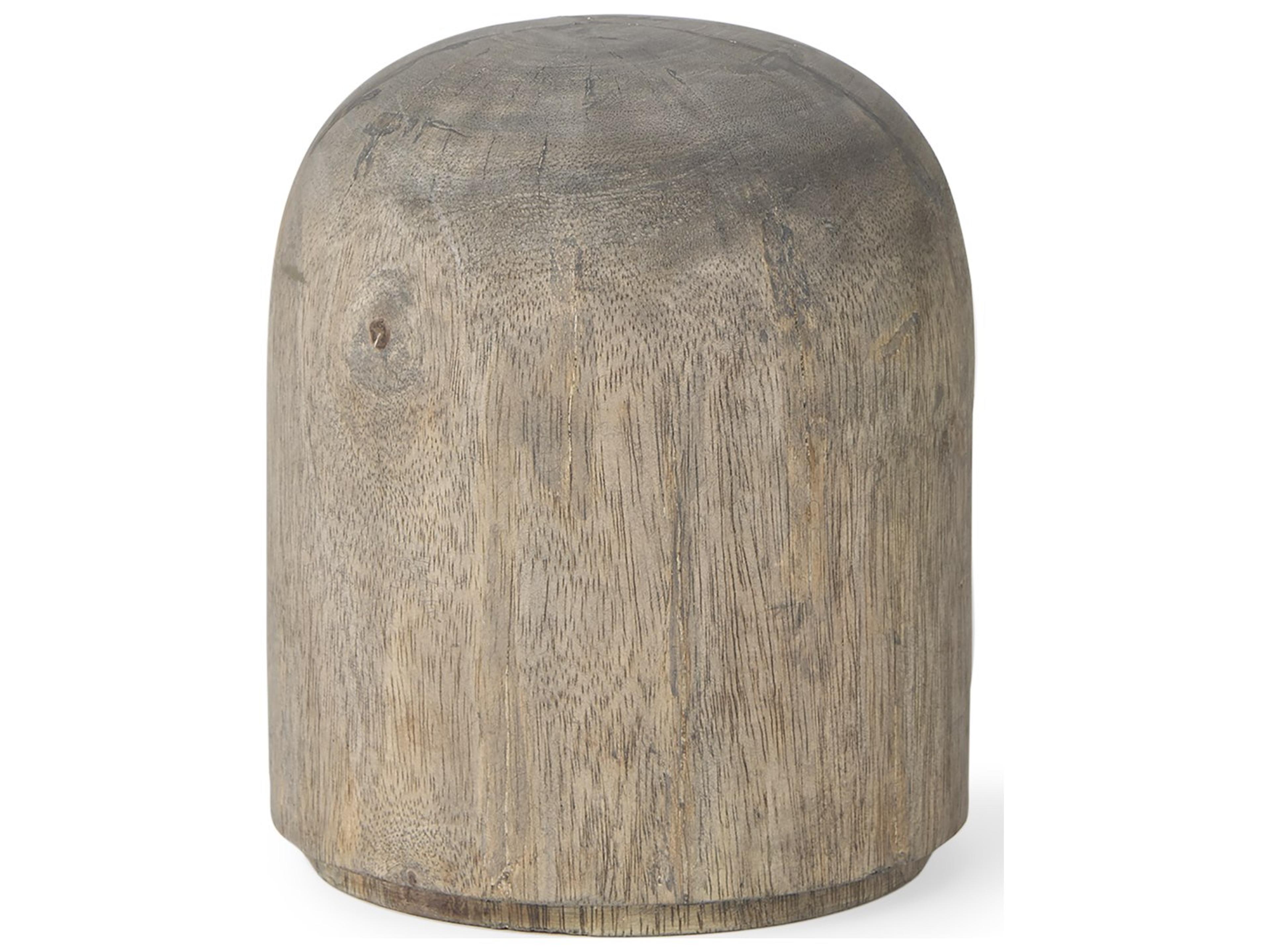 Knox Short Gray-Wash Wood Decorative Object