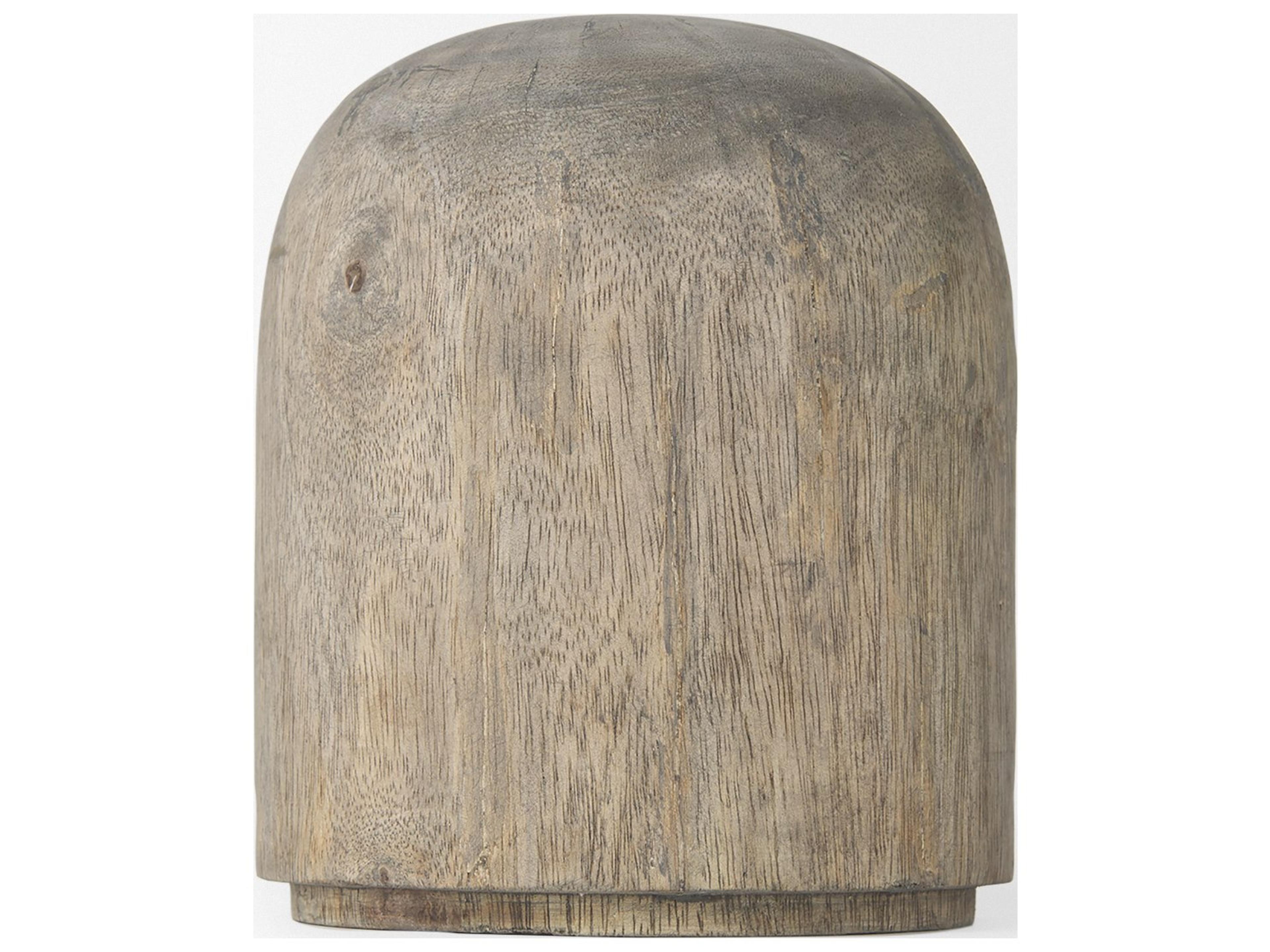 Mercana Knox Short Gray-Wash Wood Decorative Object