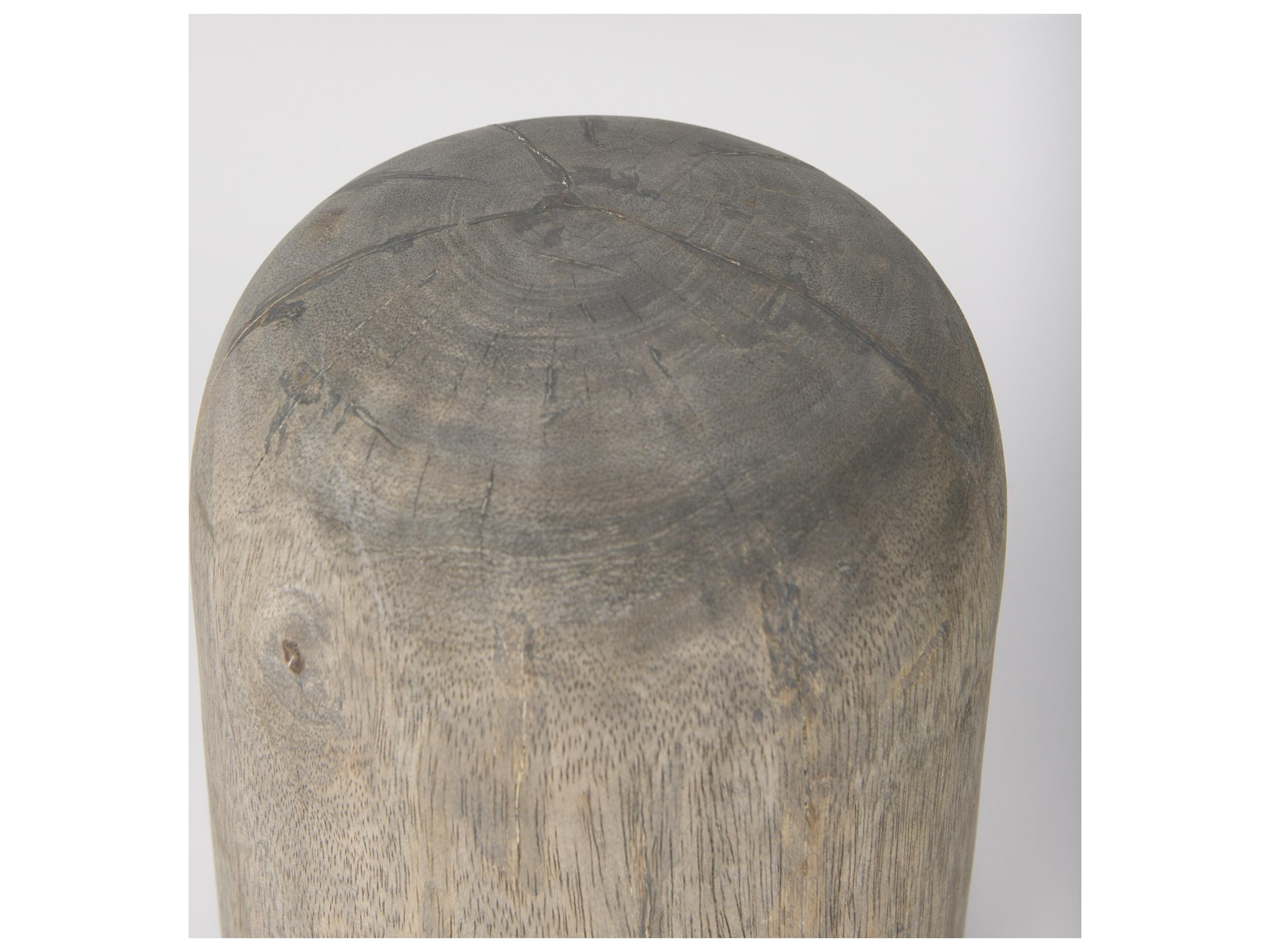 Mercana Knox Short Gray-Wash Wood Decorative Object