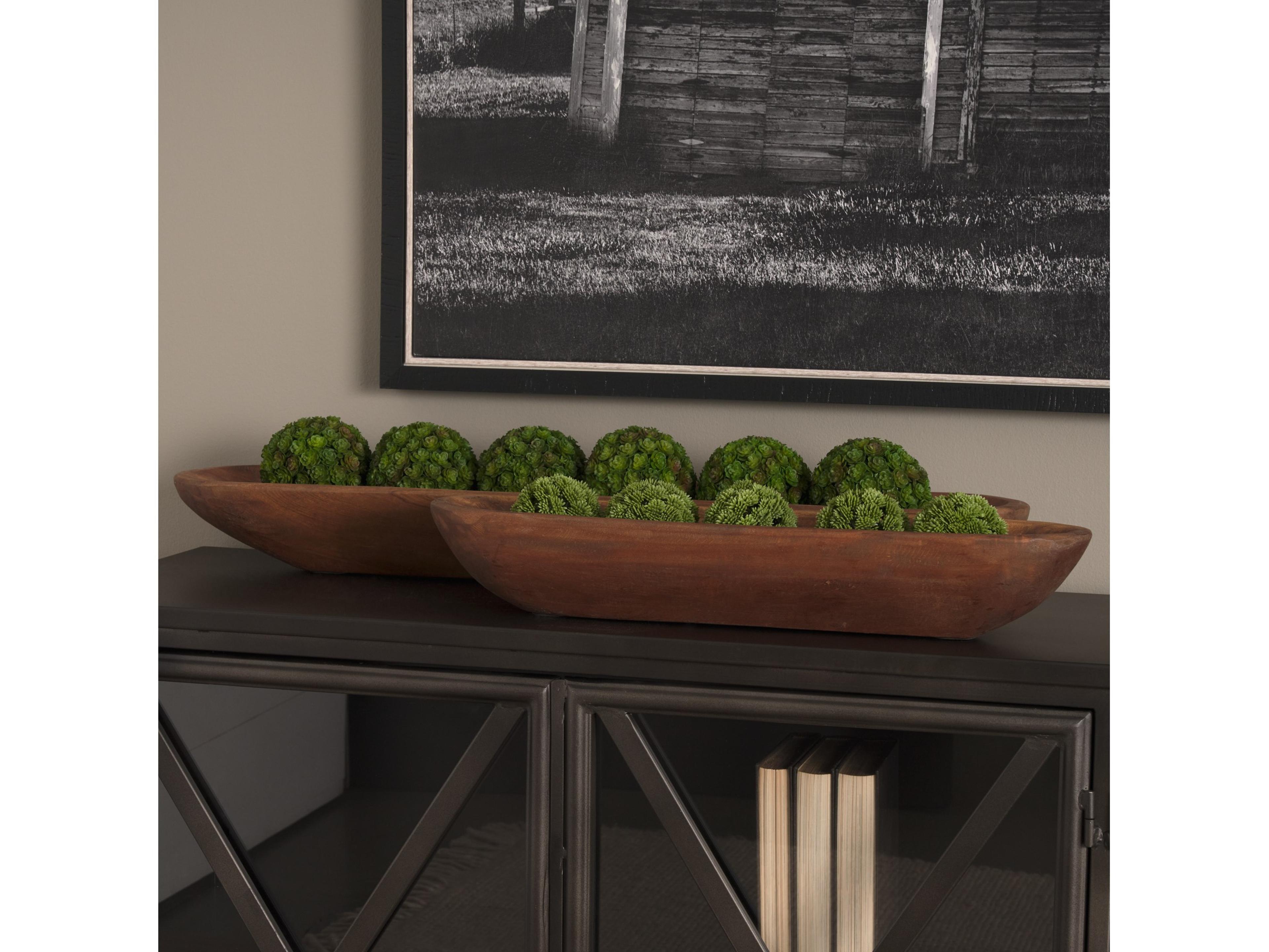 Mercana Athena Set of 2 Extra Large Medium Brown Reclaimed Wood Trays