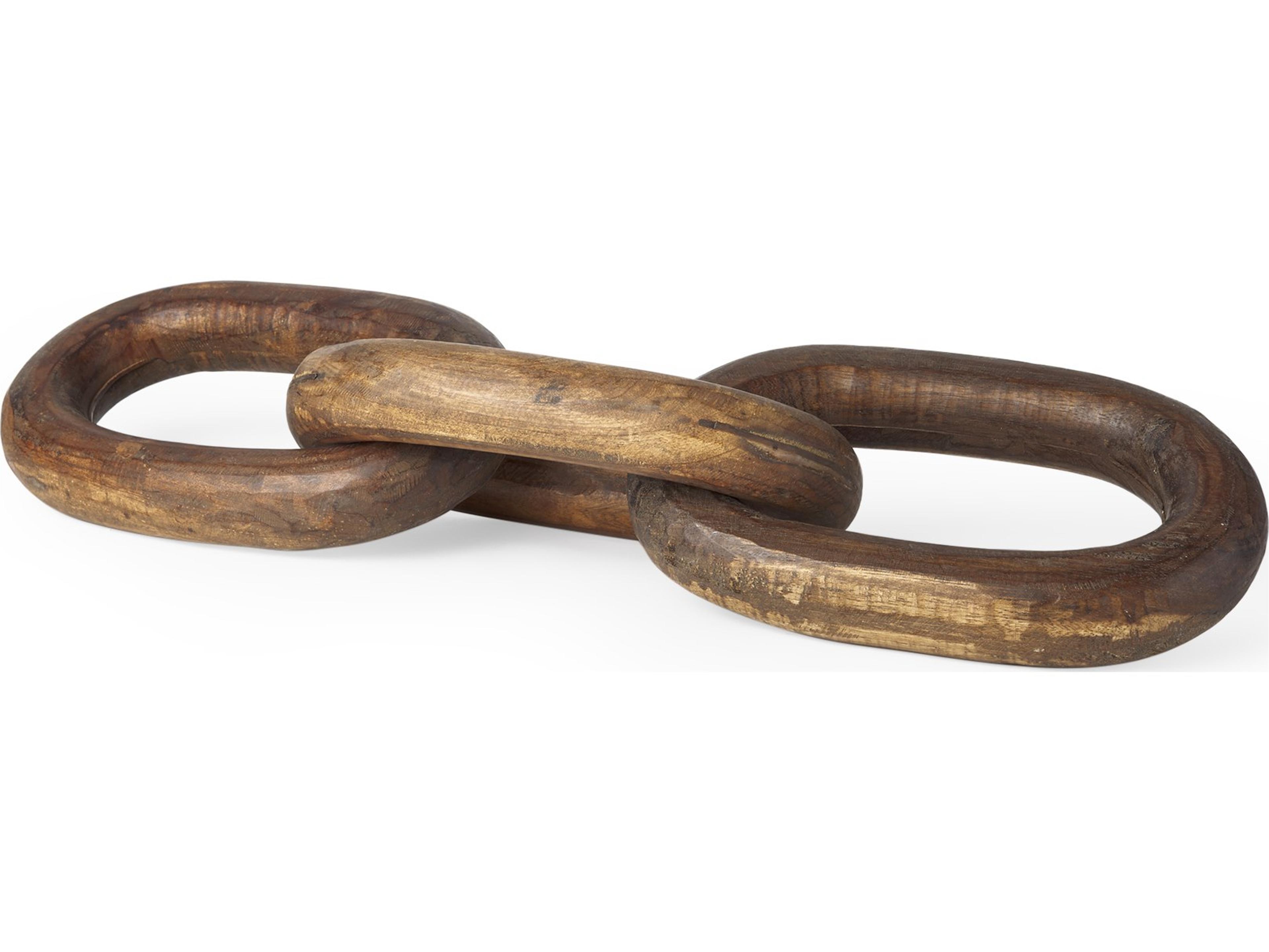 Tayla Large Medium Brown Wood Chain Link