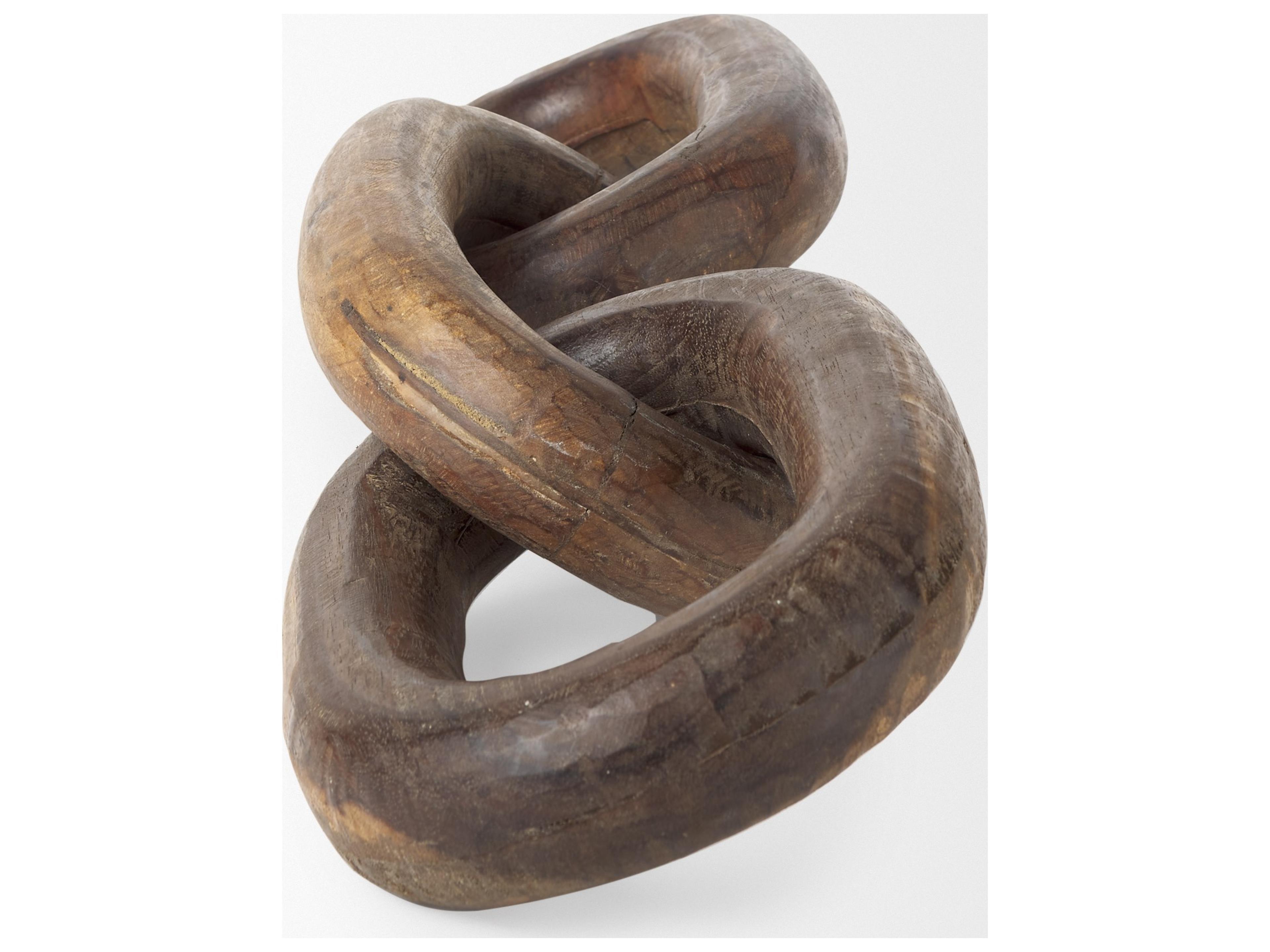 Mercana Tayla Large Medium Brown Wood Chain Link