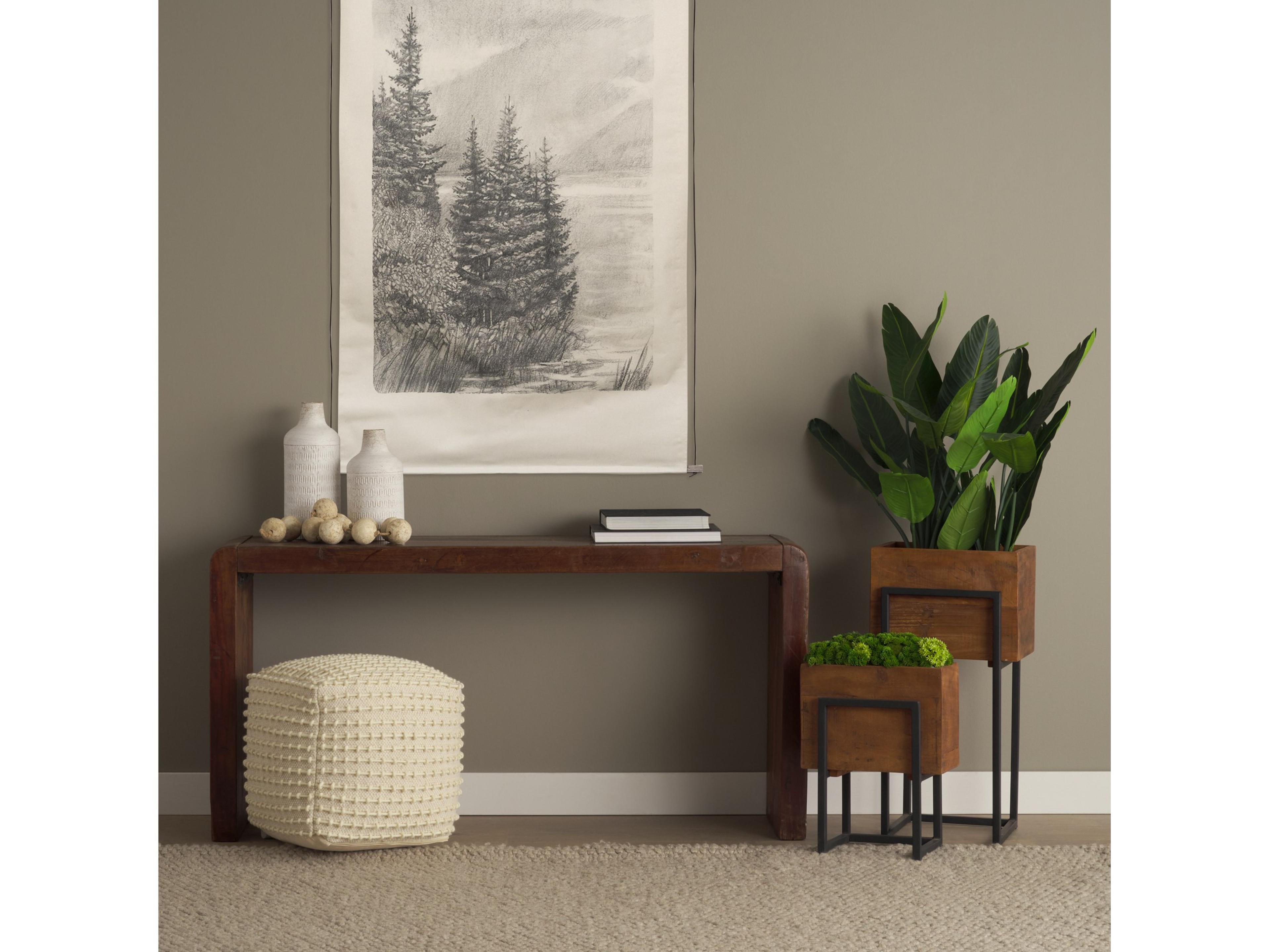 Mercana Jadine Set of 2 Medium Brown Wood w/ Black Metal Rectangle Frames