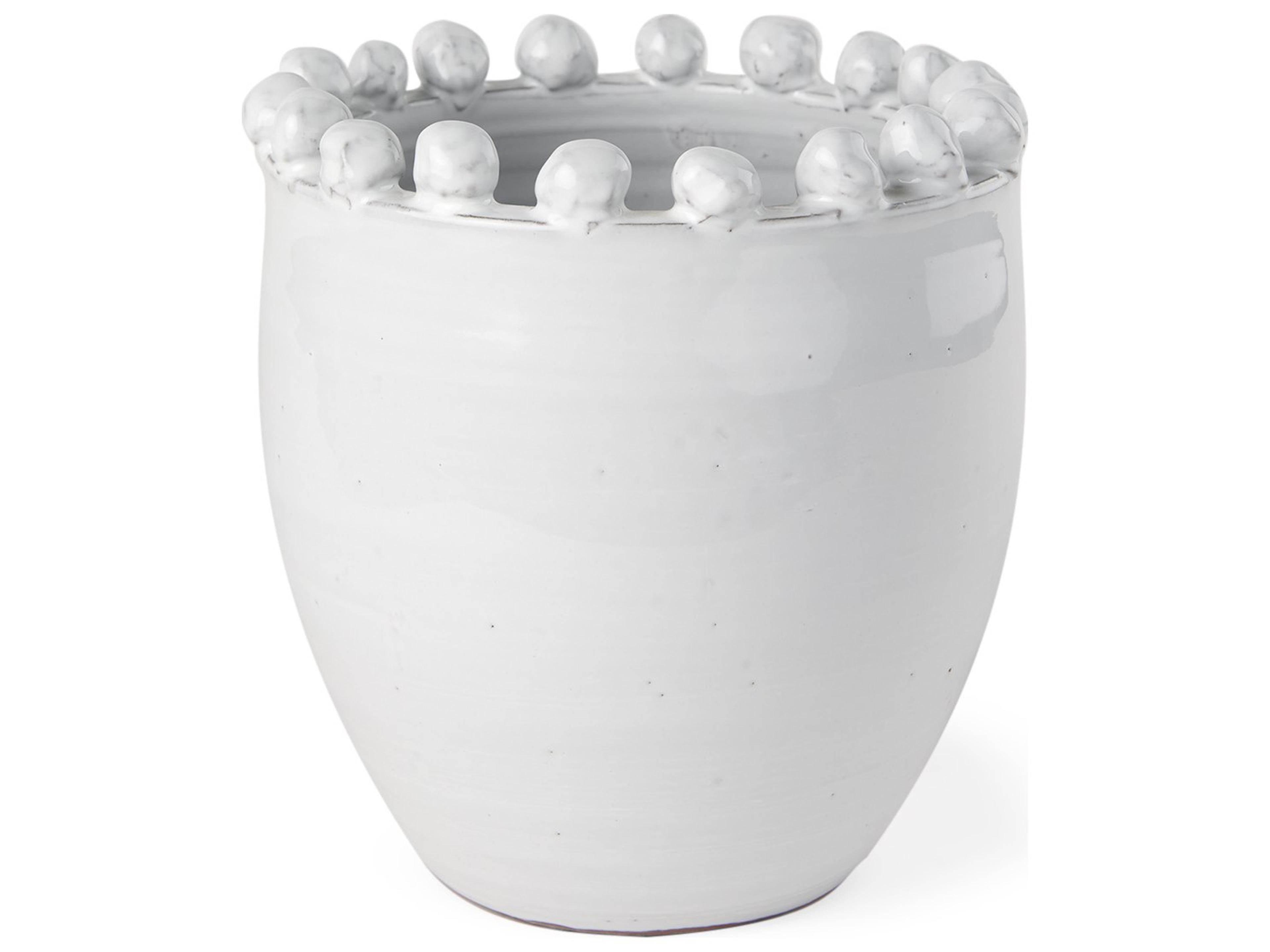 Basin Small Off-White Glazed Vase