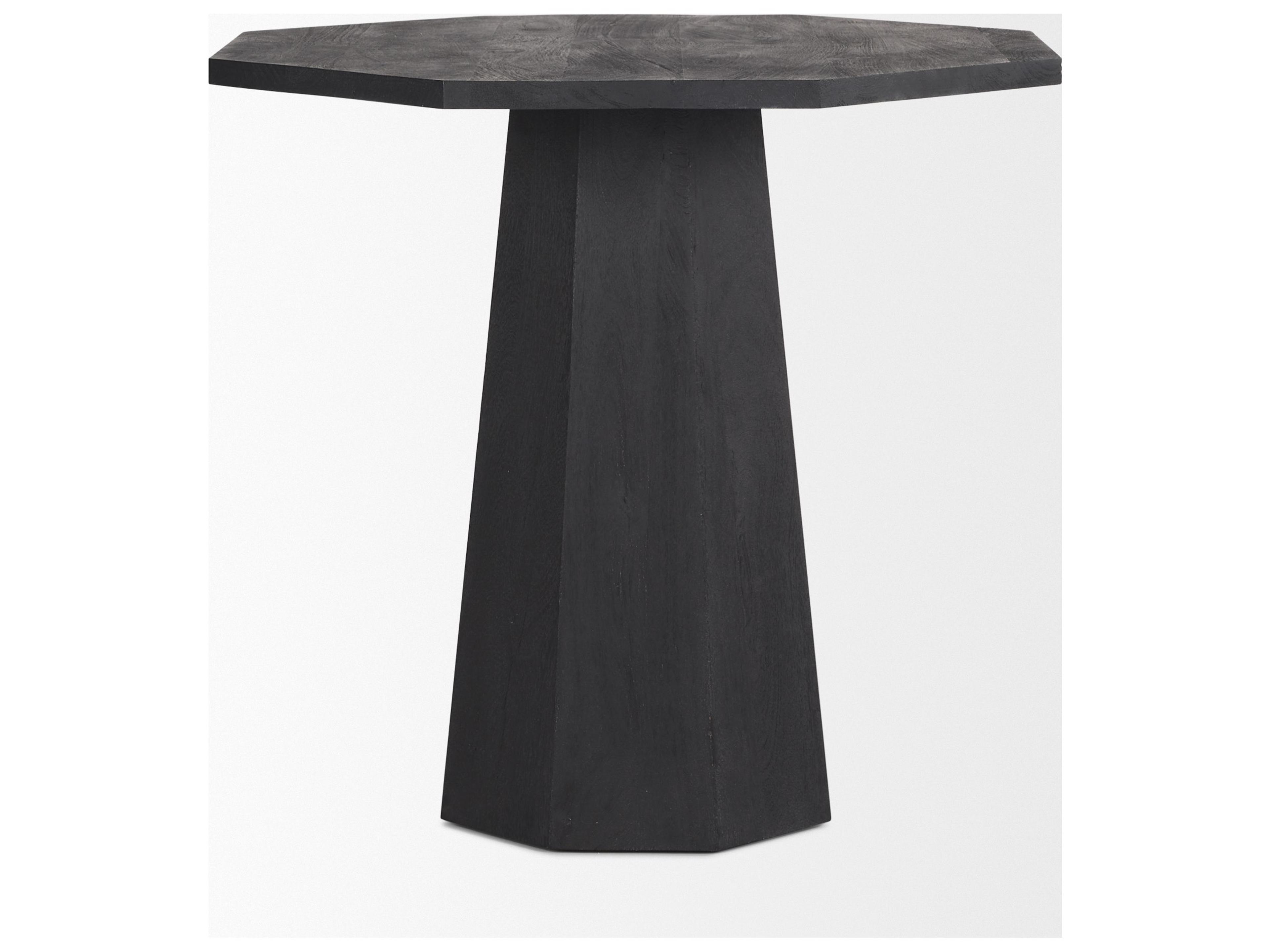 Mercana Maxine Hexagonal Black Wood Foyer Table