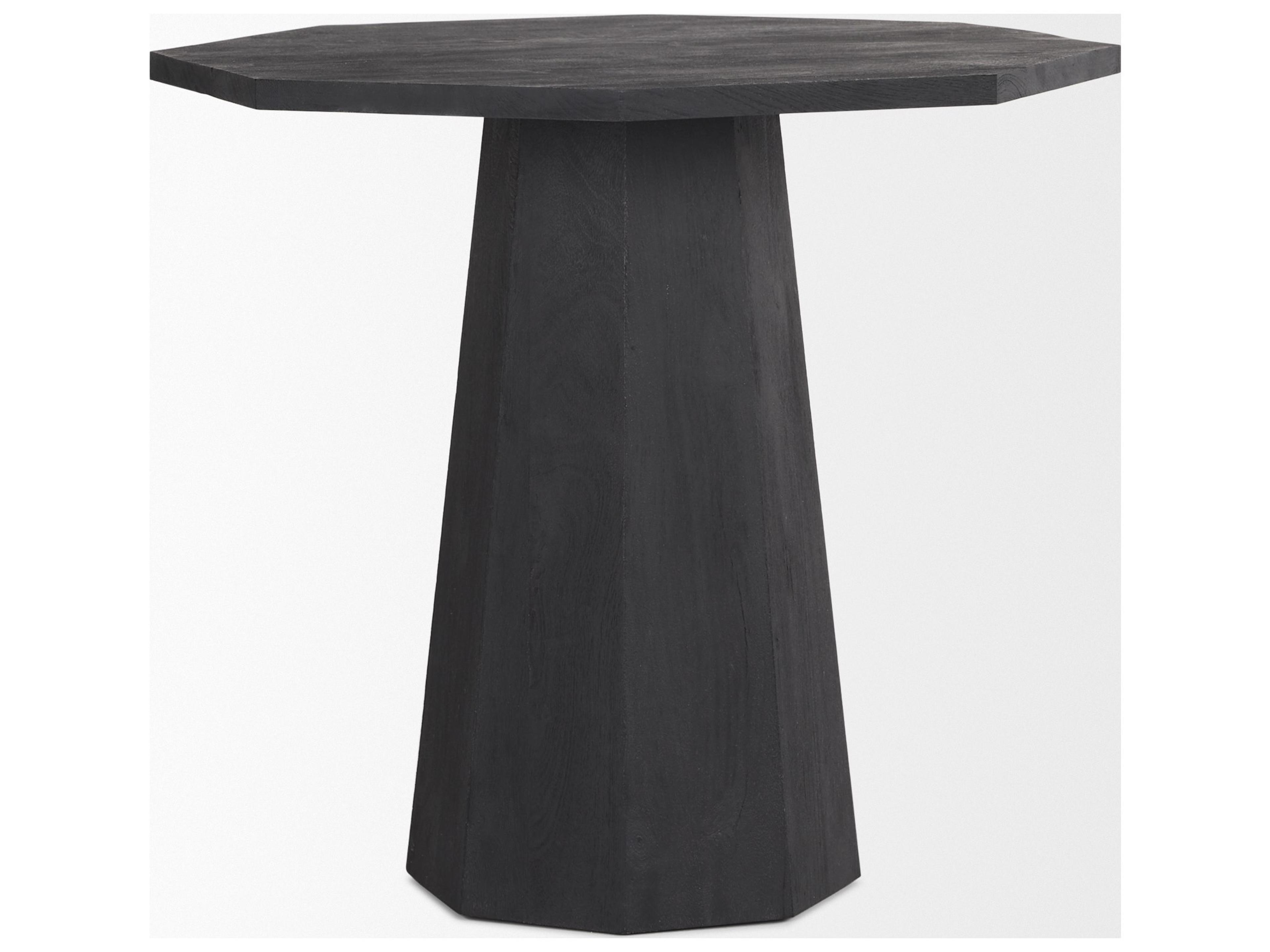 Mercana Maxine Hexagonal Black Wood Foyer Table