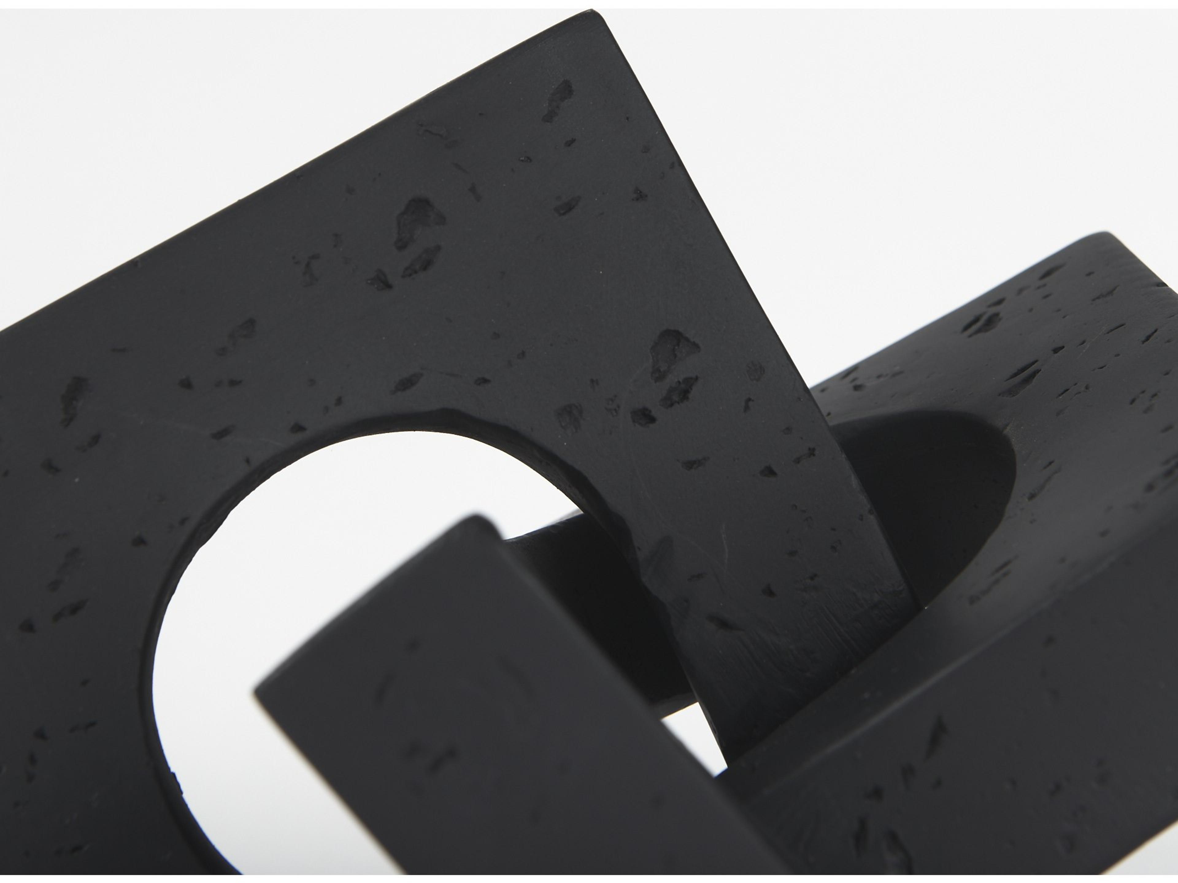 Mercana Linx  Small Matte Black Resin Sculpture Decorative Object