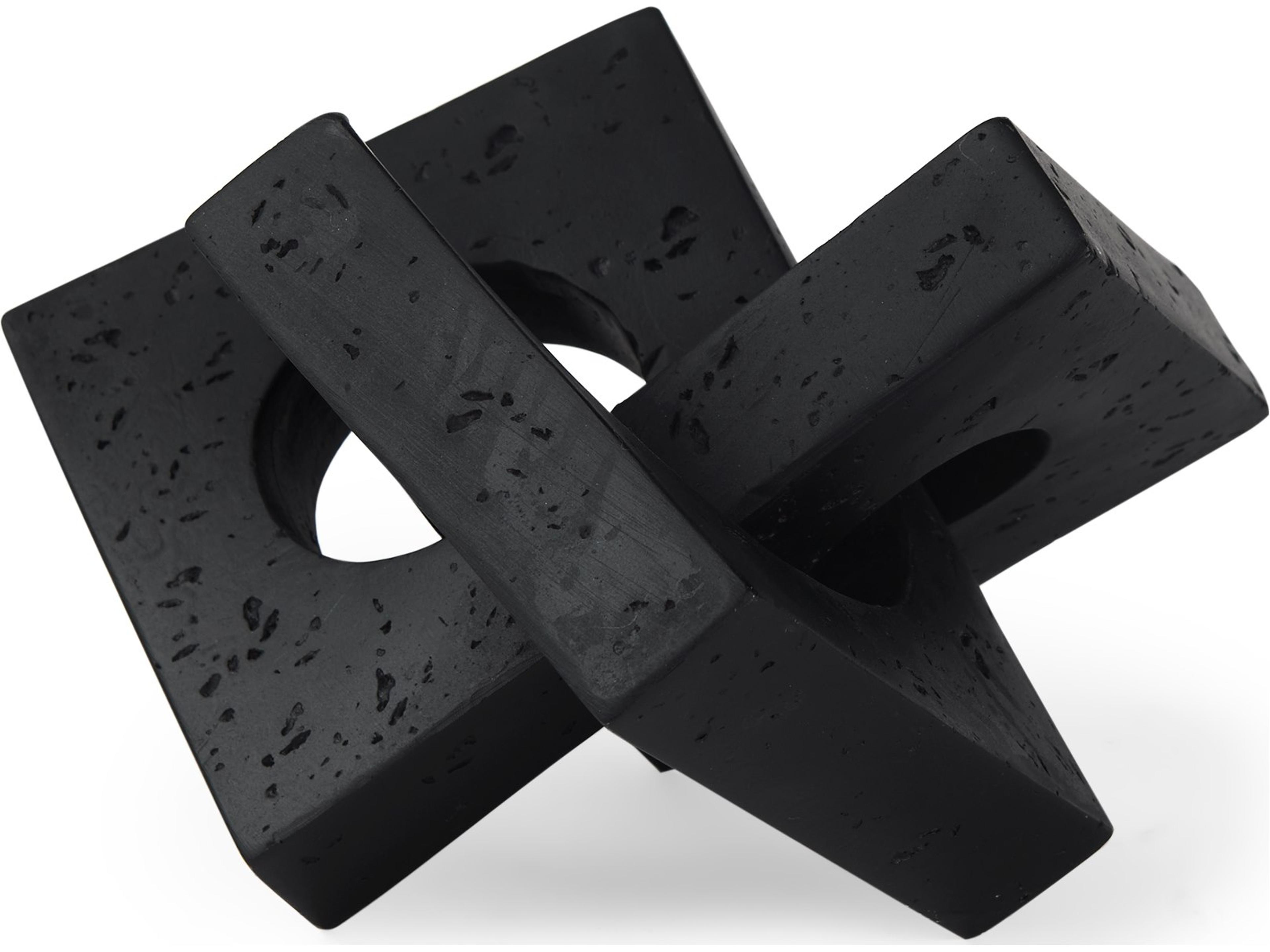 Linx  Small Matte Black Resin Sculpture Decorative Object