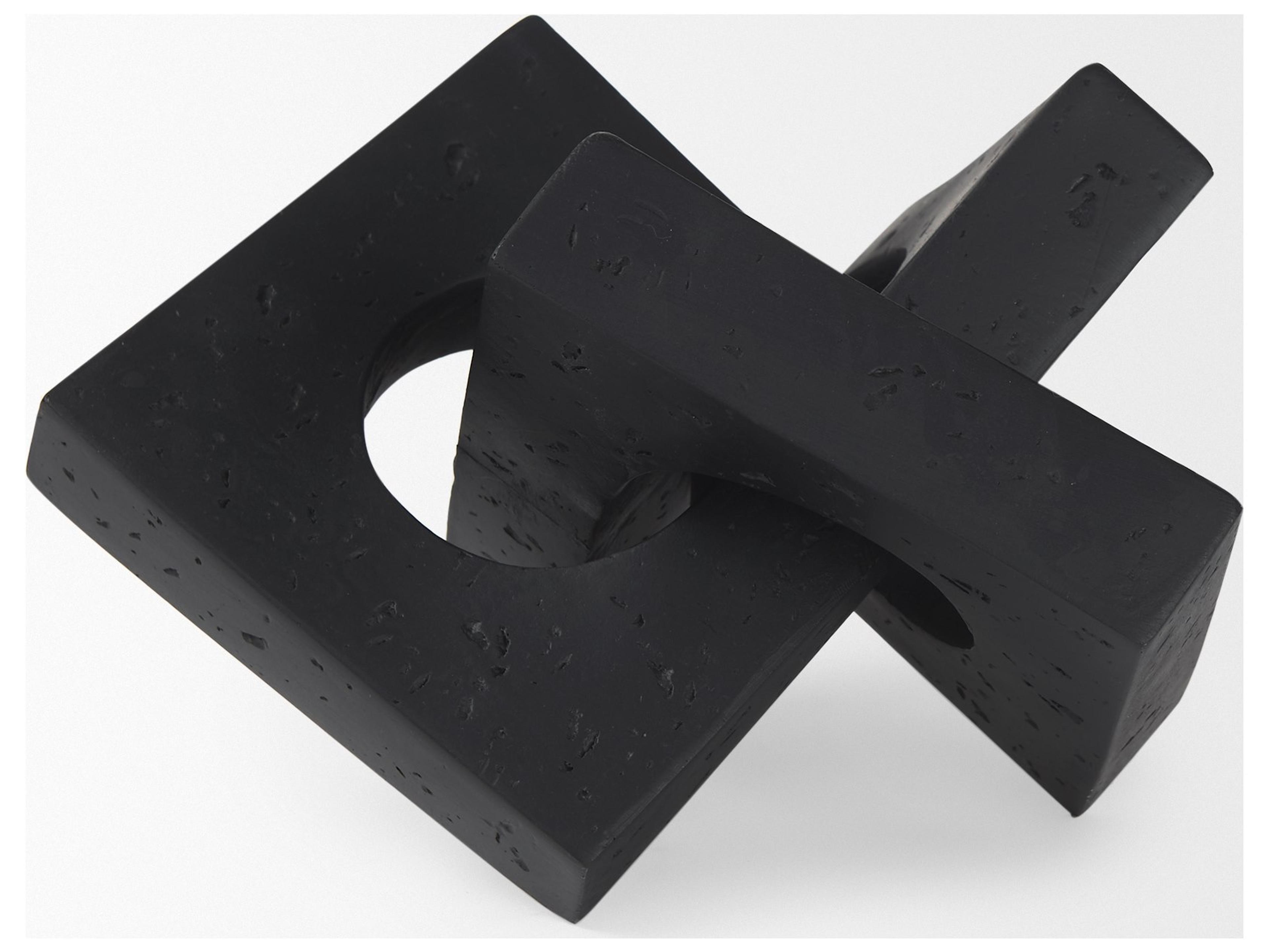 Mercana Linx  Small Matte Black Resin Sculpture Decorative Object