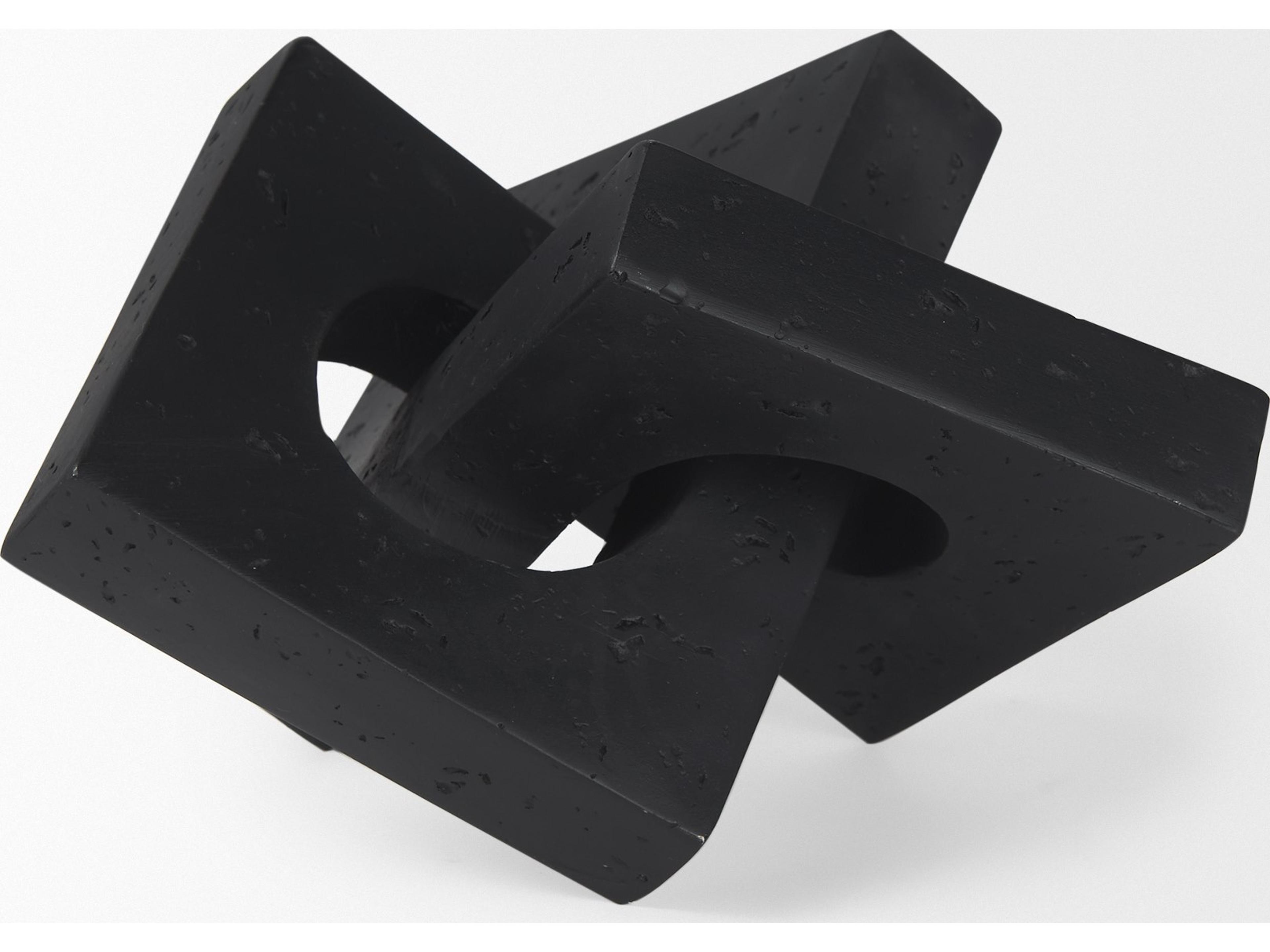 Mercana Linx  Small Matte Black Resin Sculpture Decorative Object