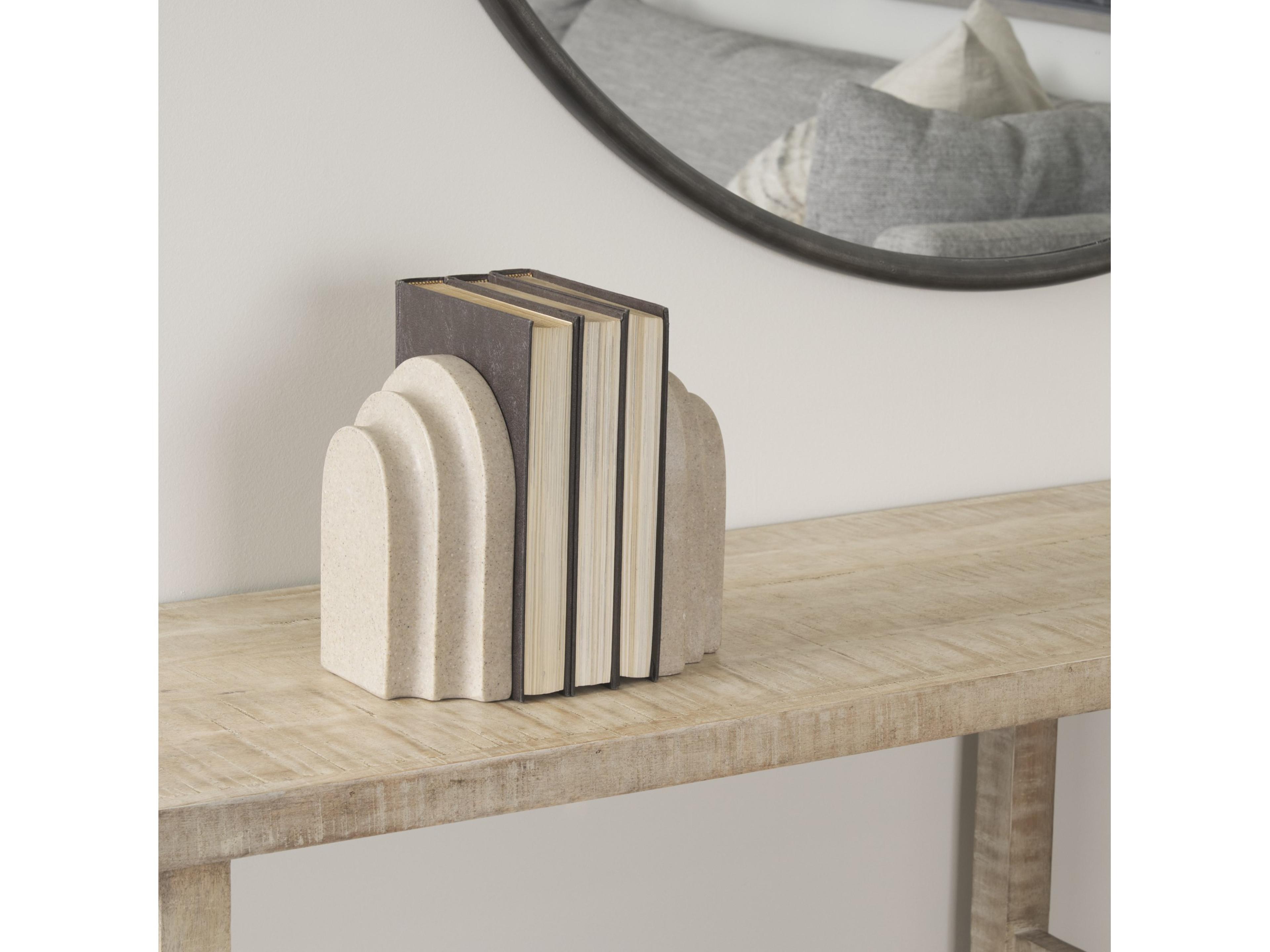 Mercana Empire Sandstone Resin Arc Book End Set