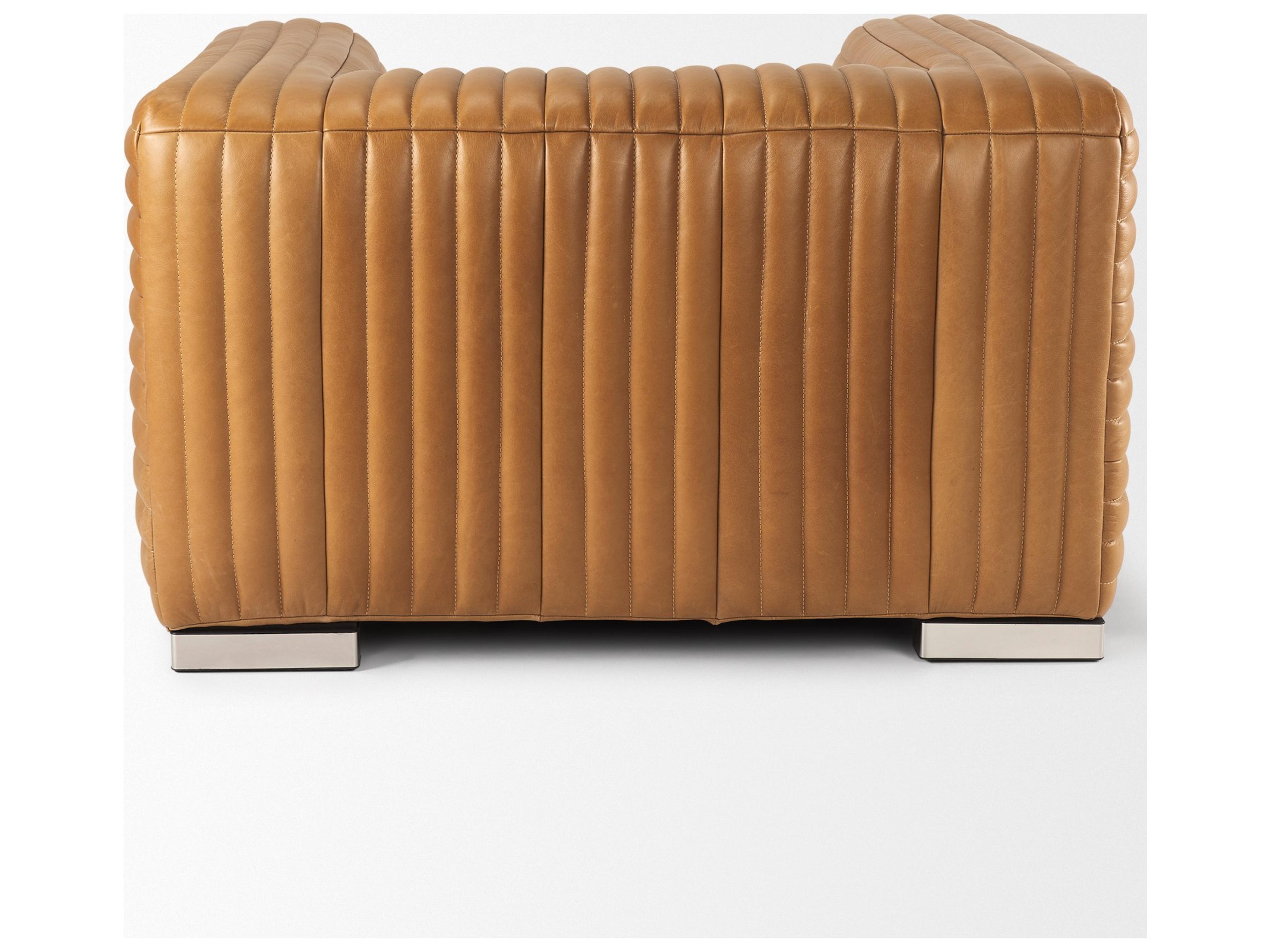 Mercana Ricciardo Cognac Leather Upholstered Arm Chair