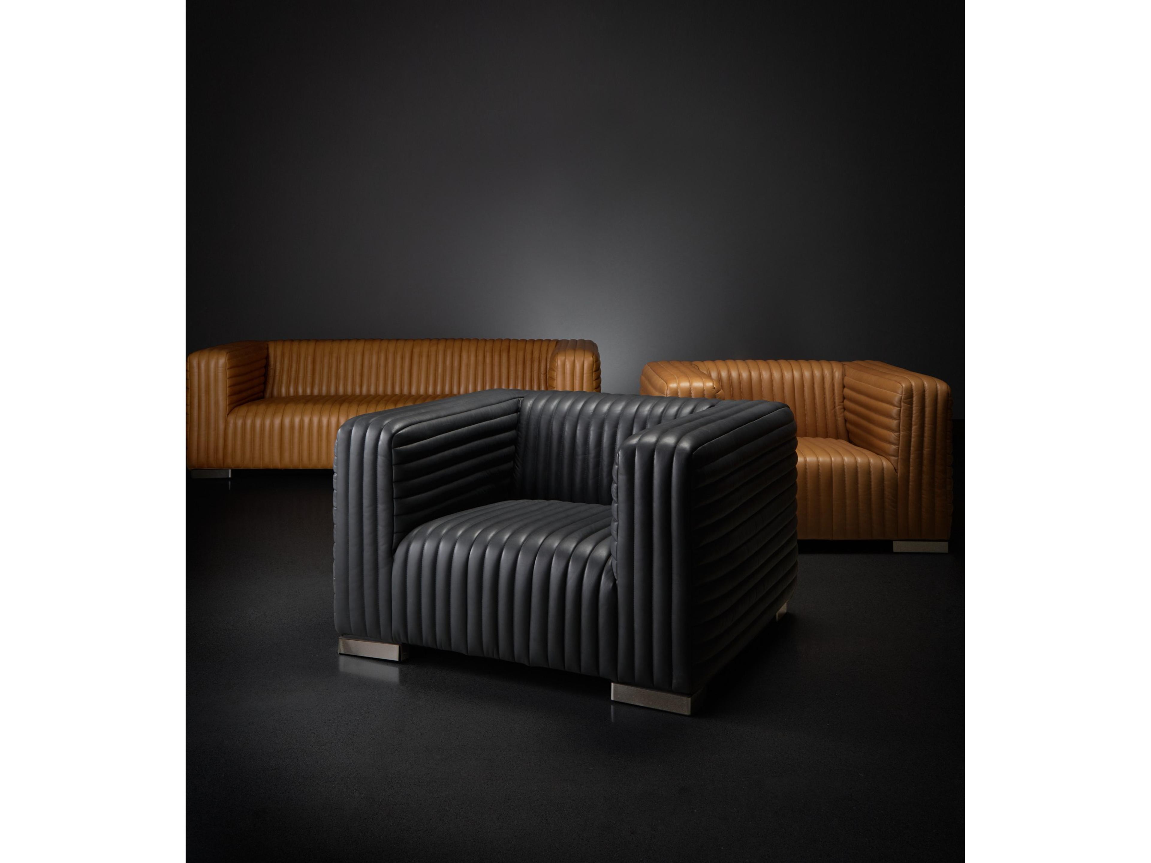 Mercana Ricciardo Cognac Leather Upholstered Arm Chair