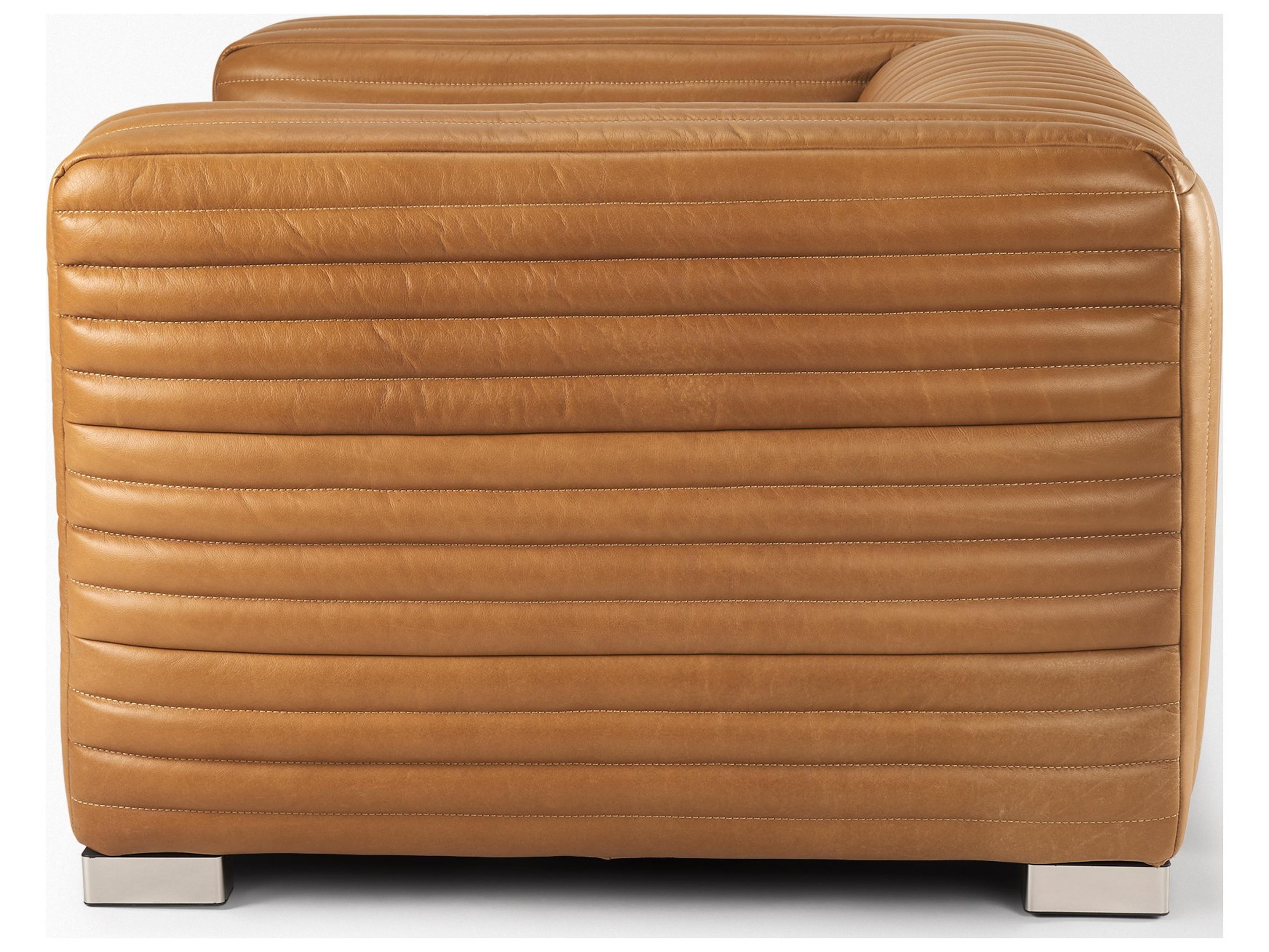 Mercana Ricciardo Cognac Leather Upholstered Arm Chair