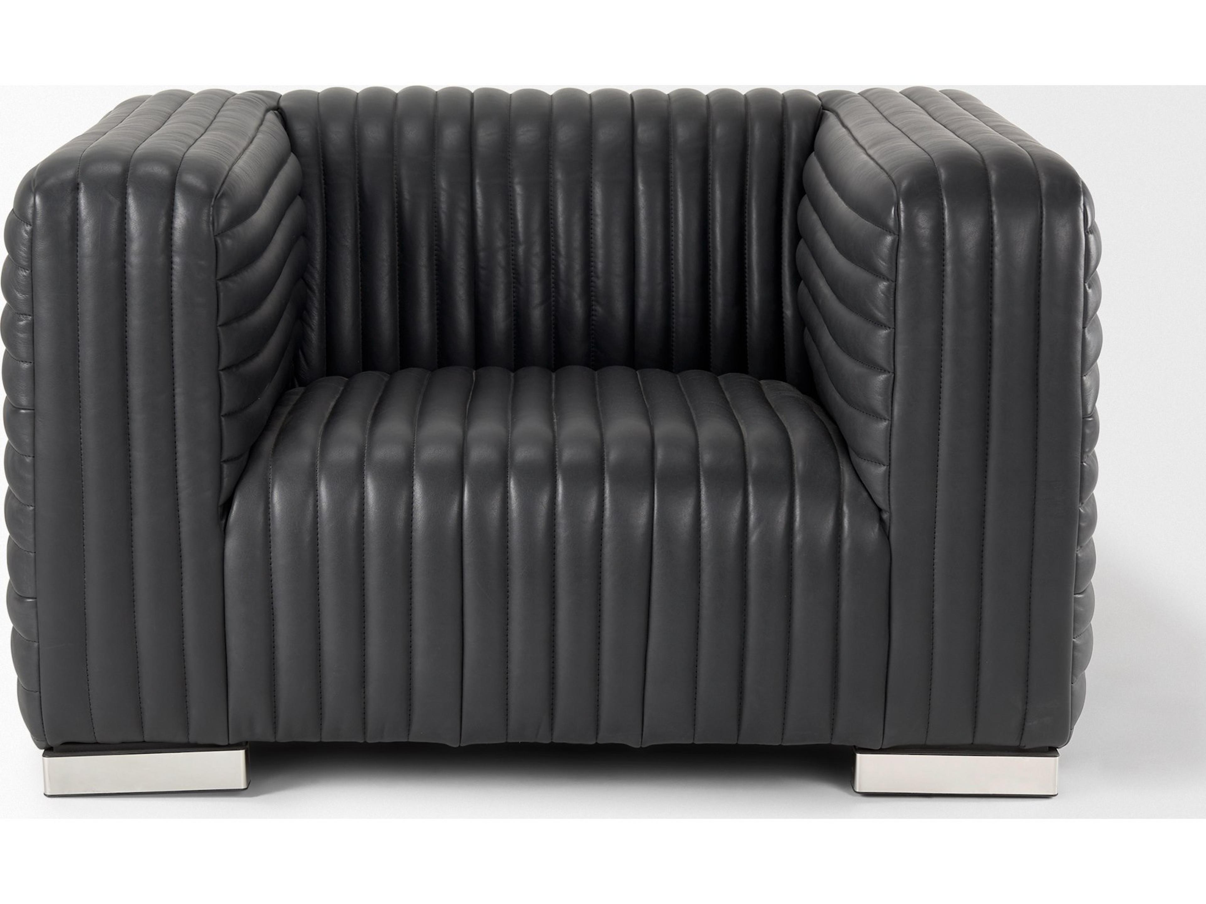 Mercana Ricciardo Black Leather Upholstered Arm Chair