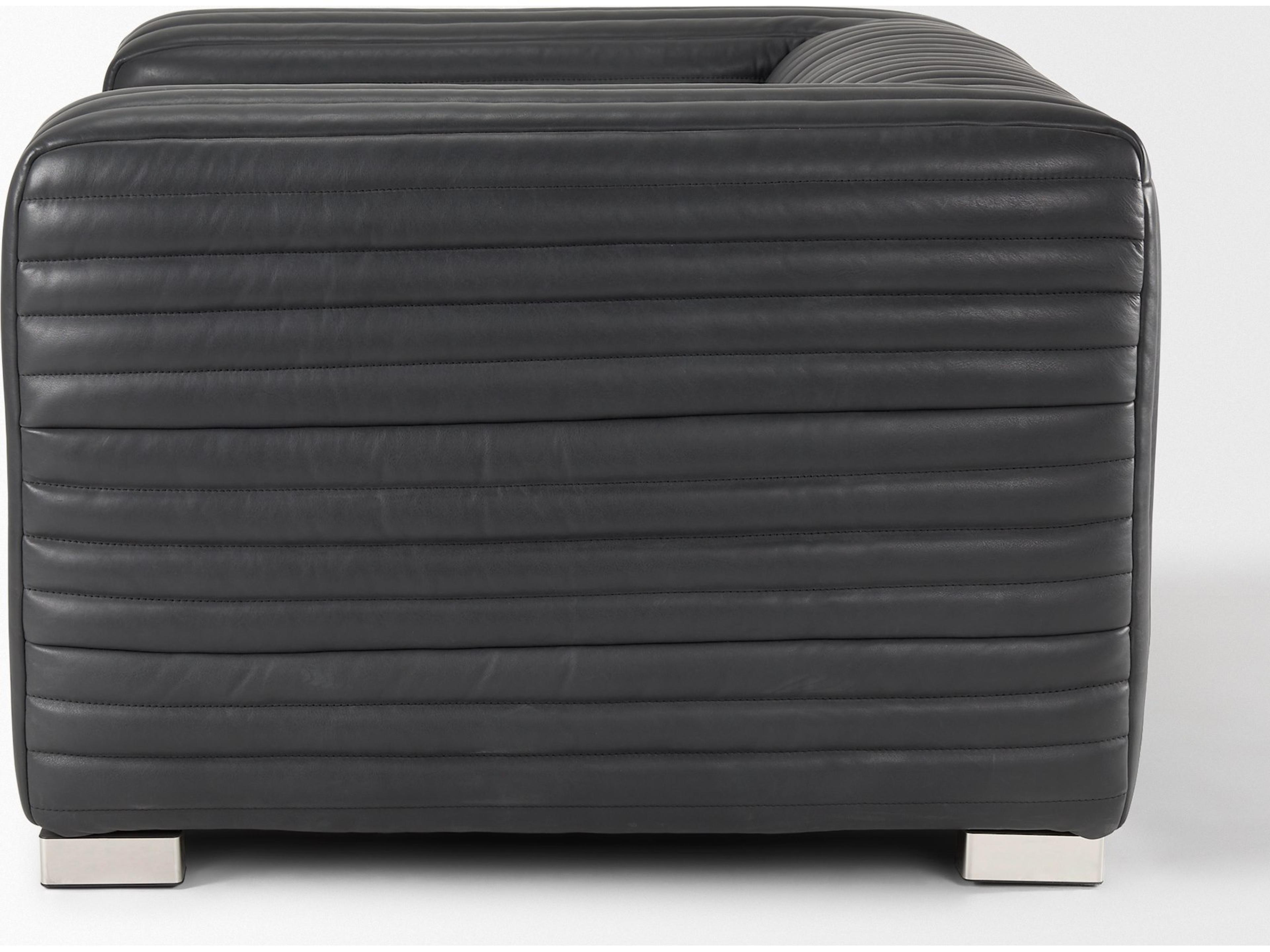 Mercana Ricciardo Black Leather Upholstered Arm Chair