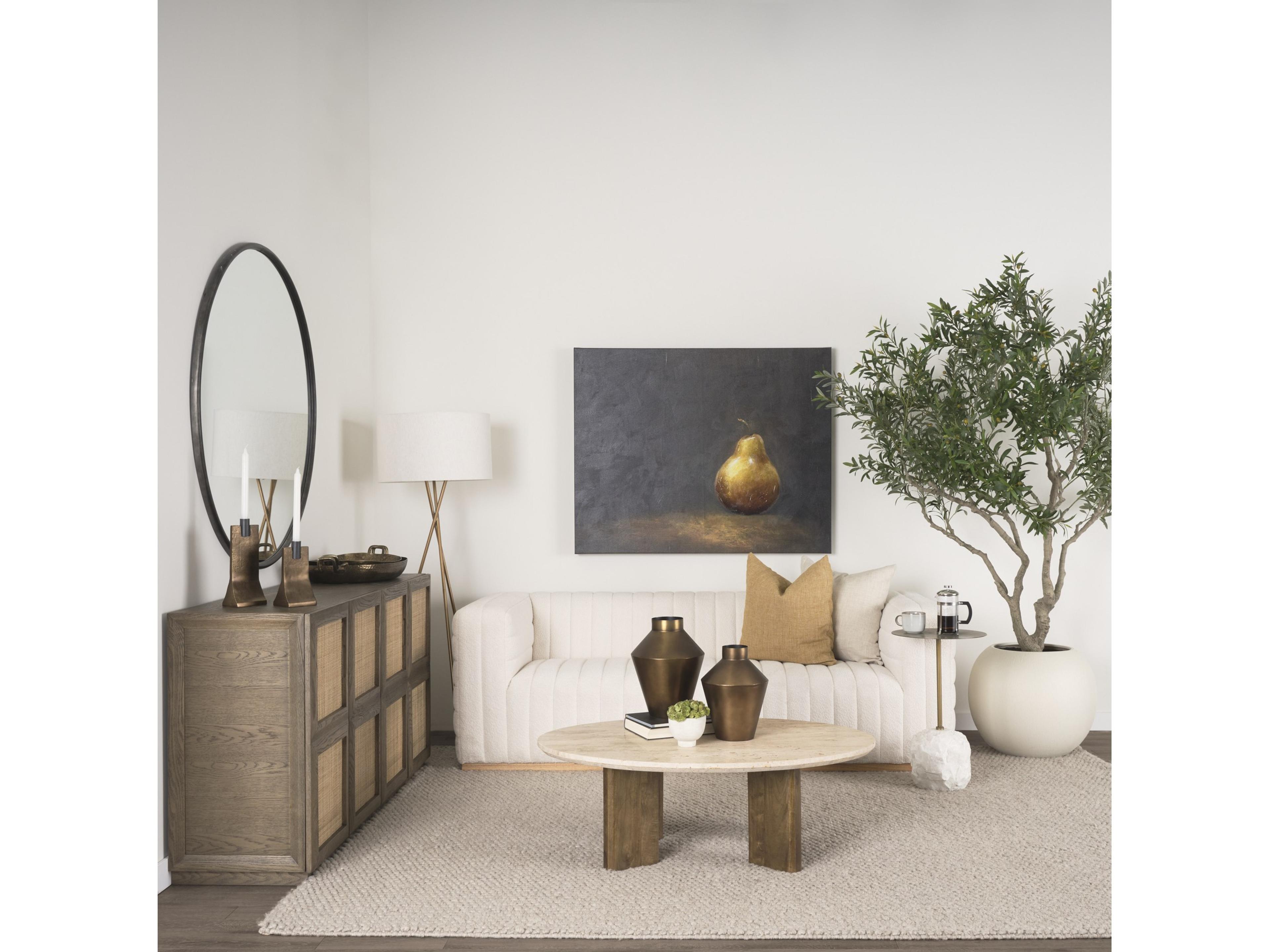 Mercana Ricciardo Cream Boucle 3-Seater Sofa