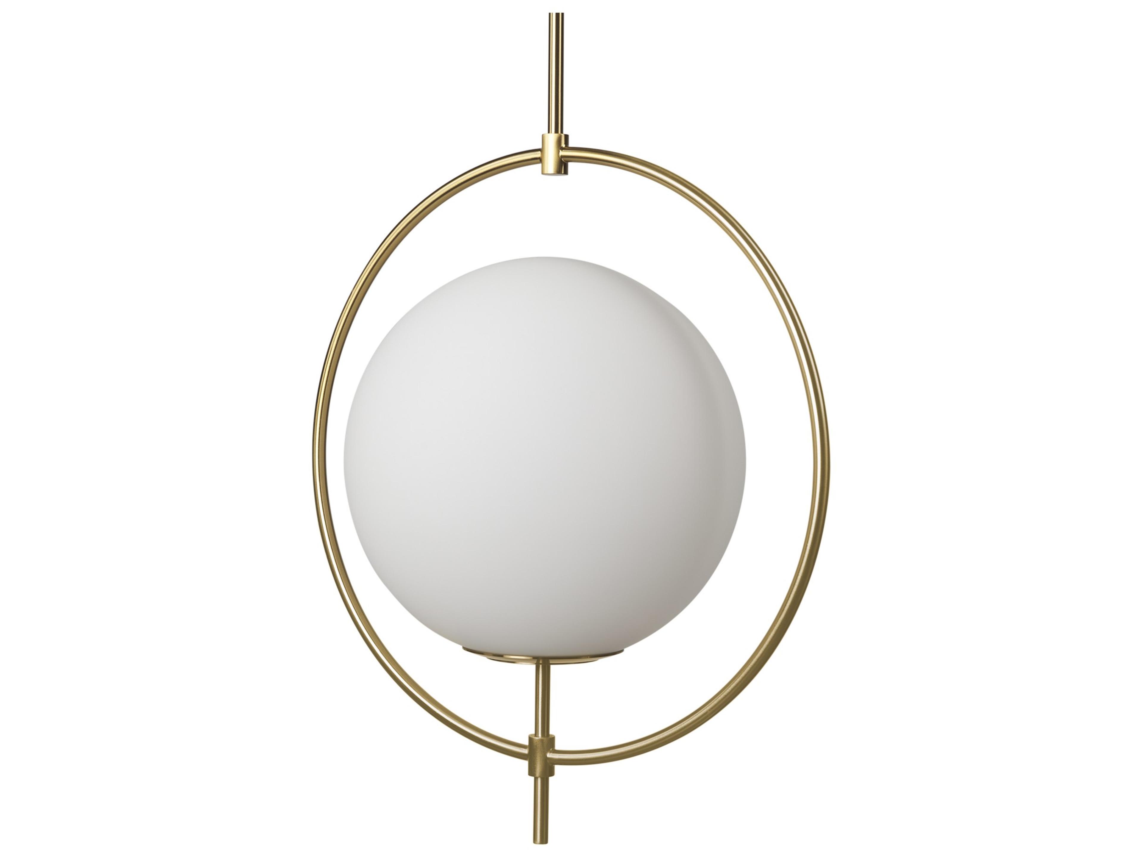 Farrah Frosted Glass Globe w/ Gold Metal Pendant Light