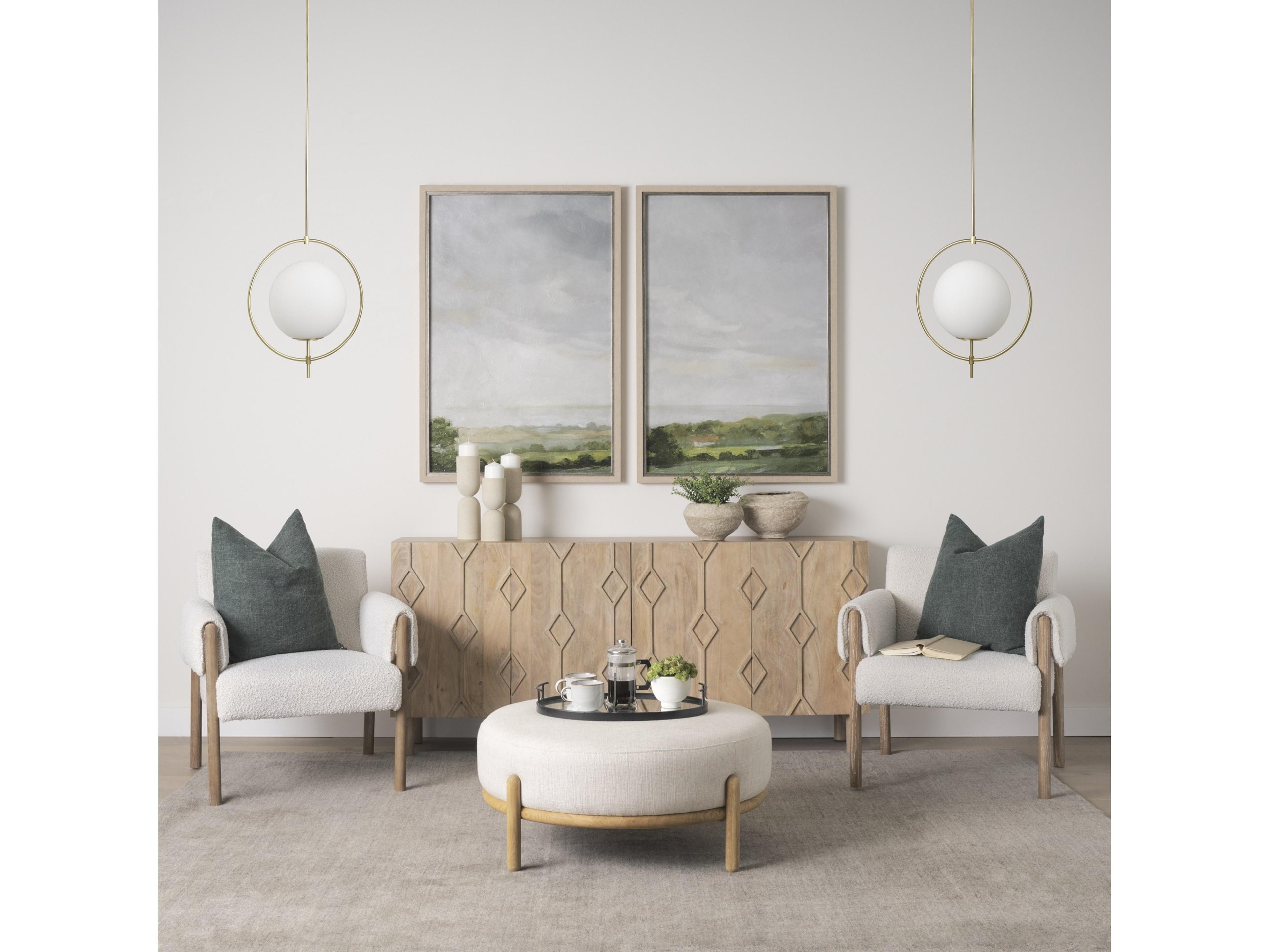 Mercana Farrah Frosted Glass Globe w/ Gold Metal Pendant Light