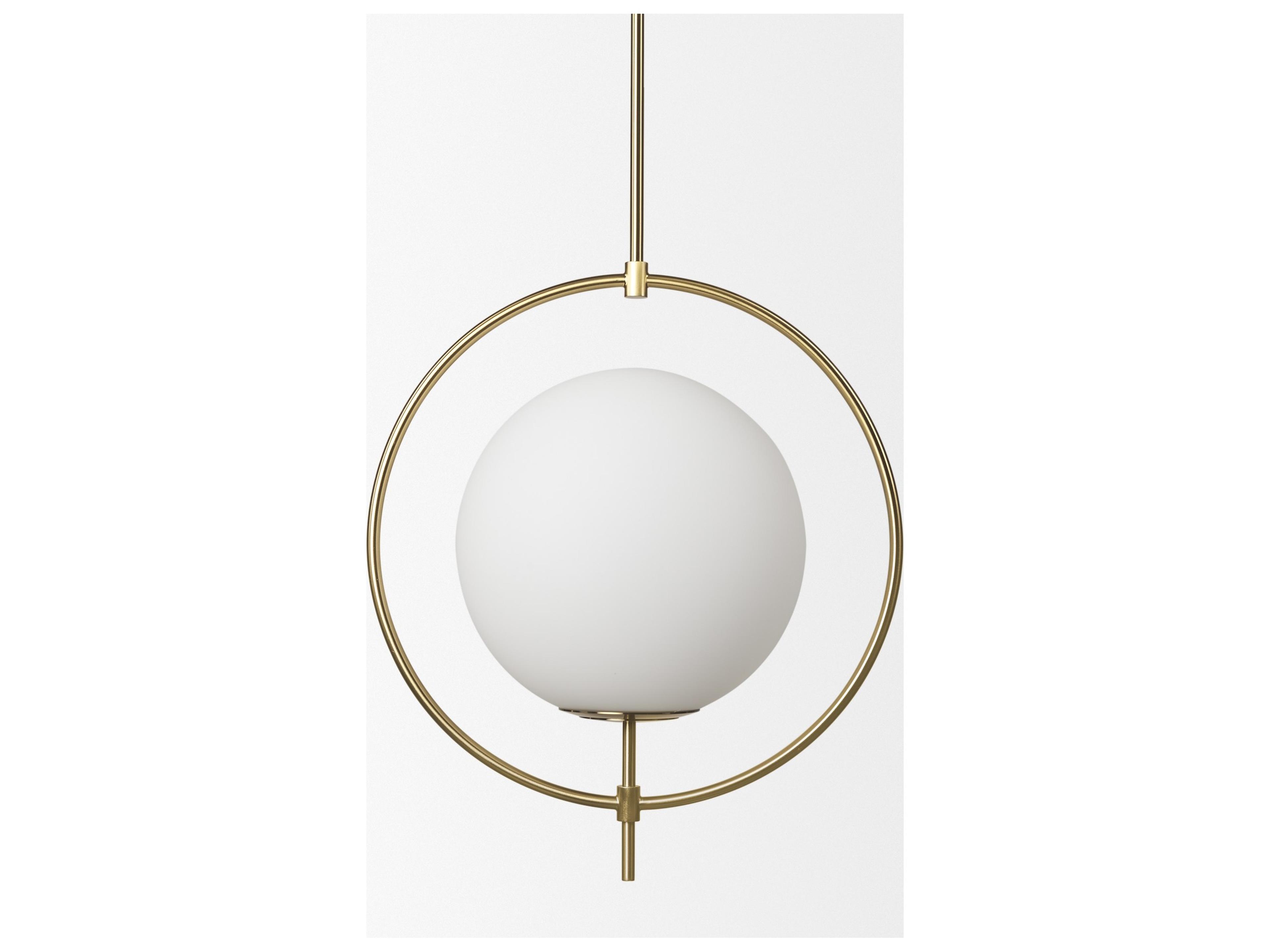 Mercana Farrah Frosted Glass Globe w/ Gold Metal Pendant Light