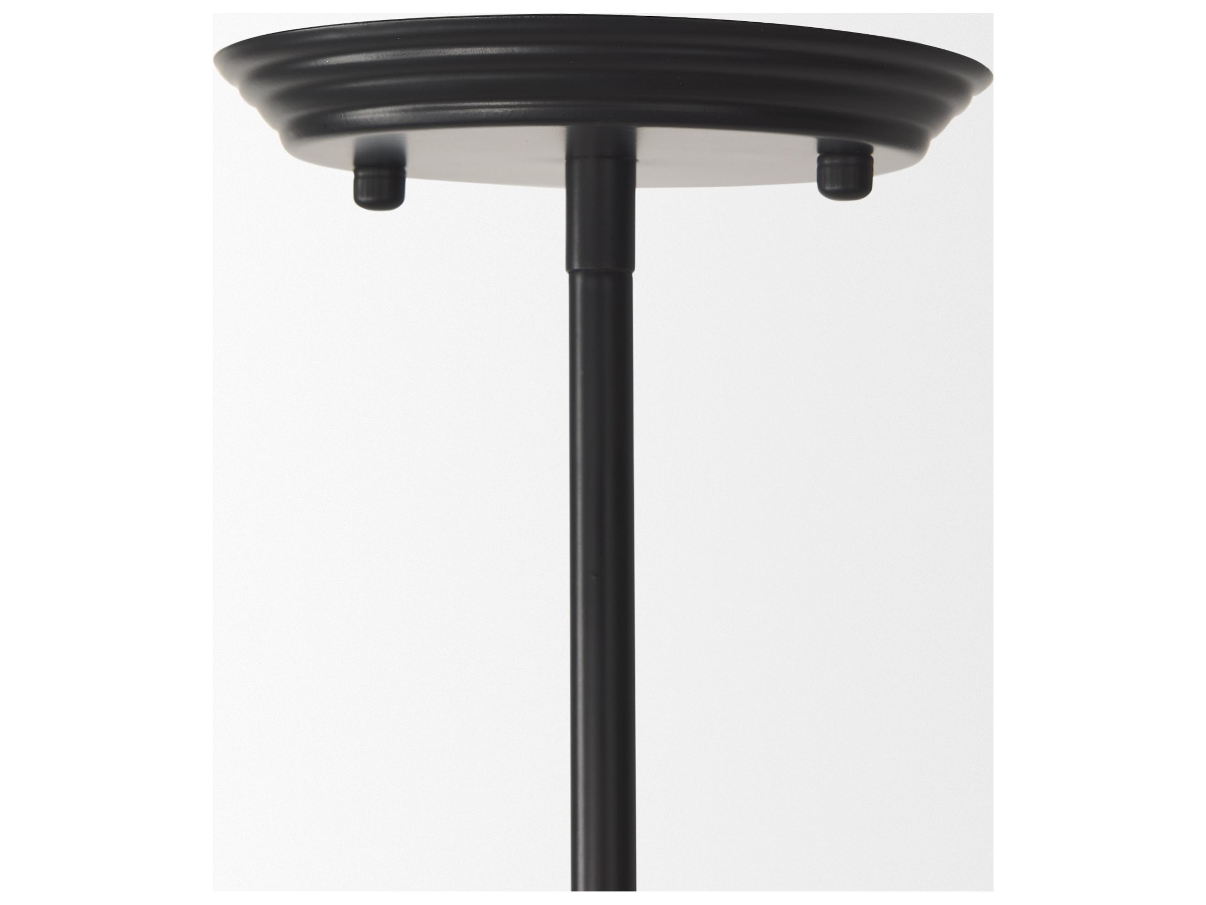 Mercana Farrah Frosted Glass Globe set in Matte Black Metal Pendant Ceiling Light