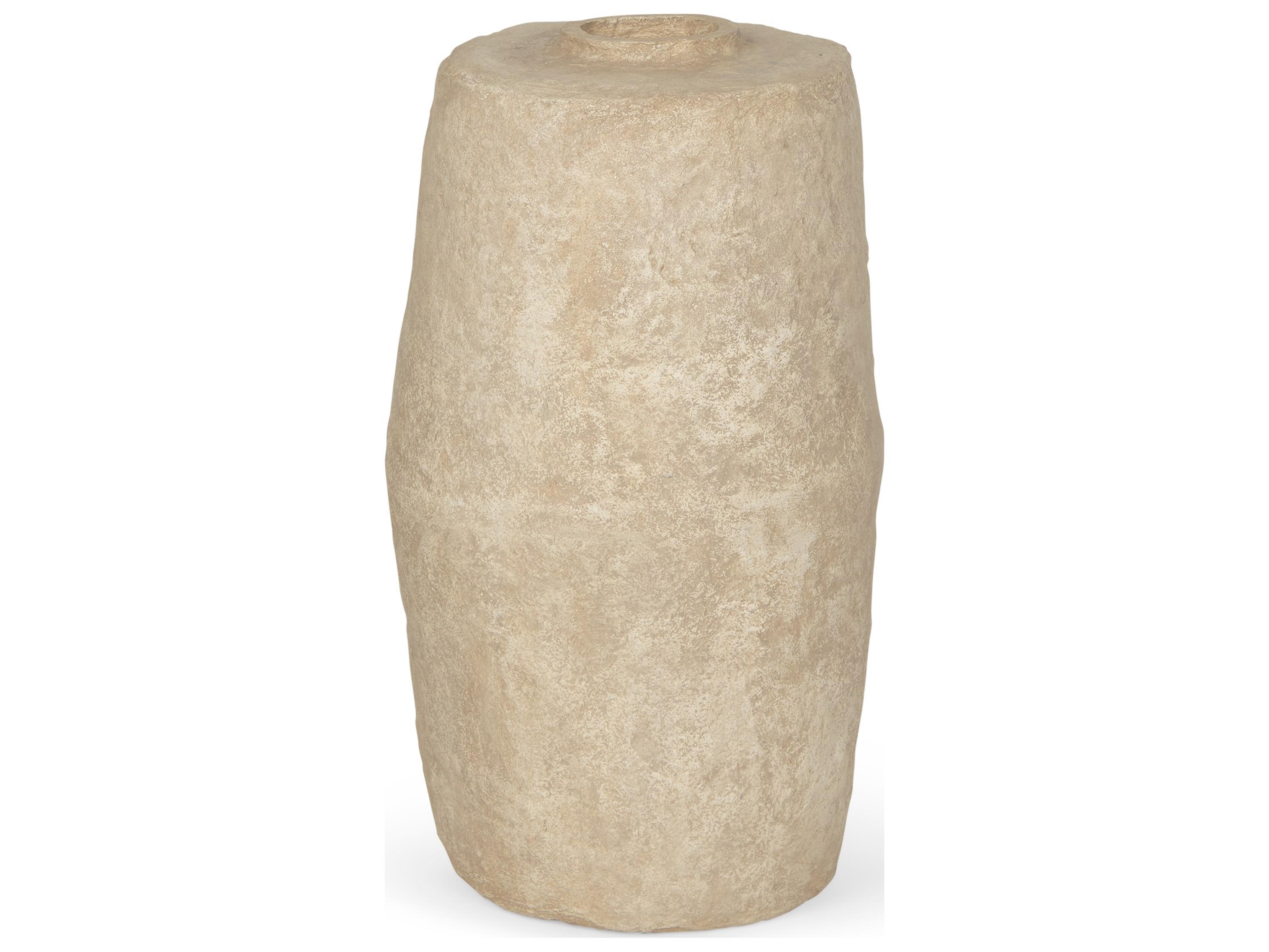 Rama Large Beige Paper Mache Floor Vase