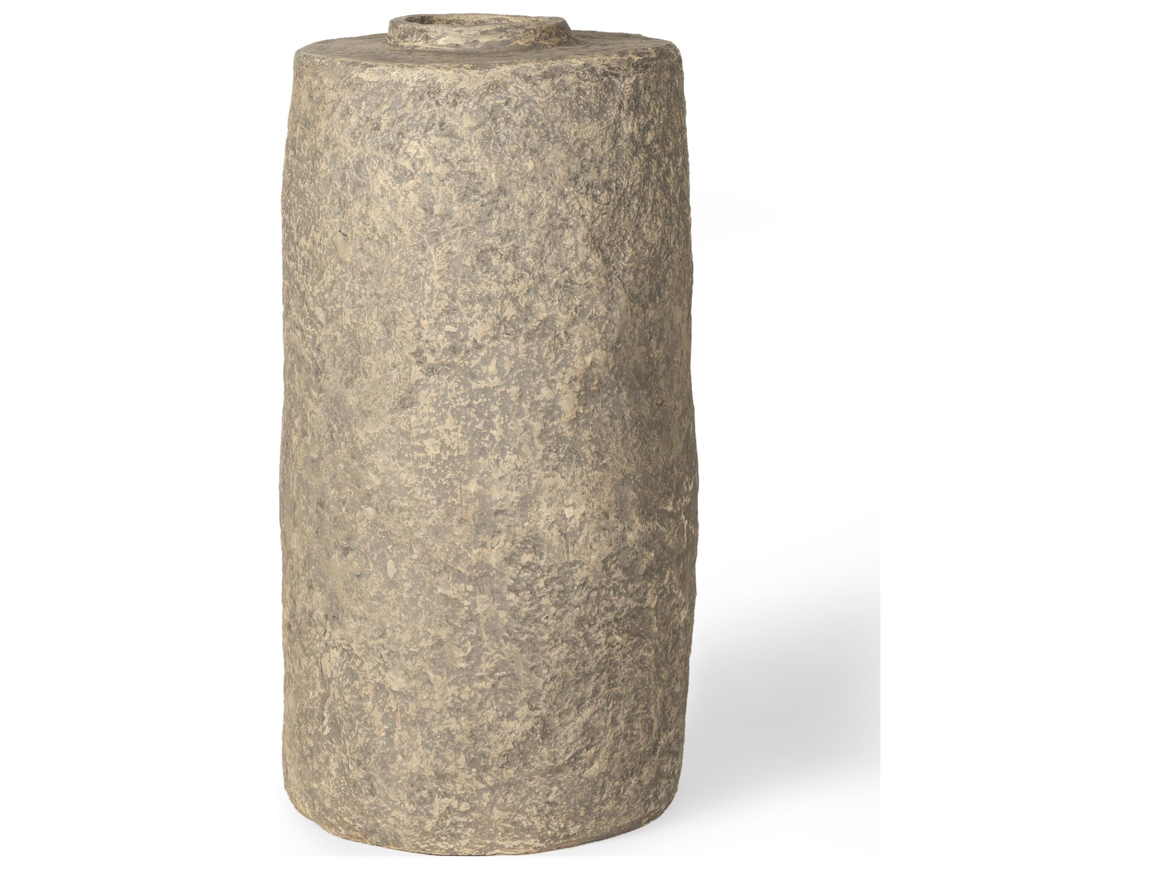 Rama Small Gray Paper Mache Floor Vase