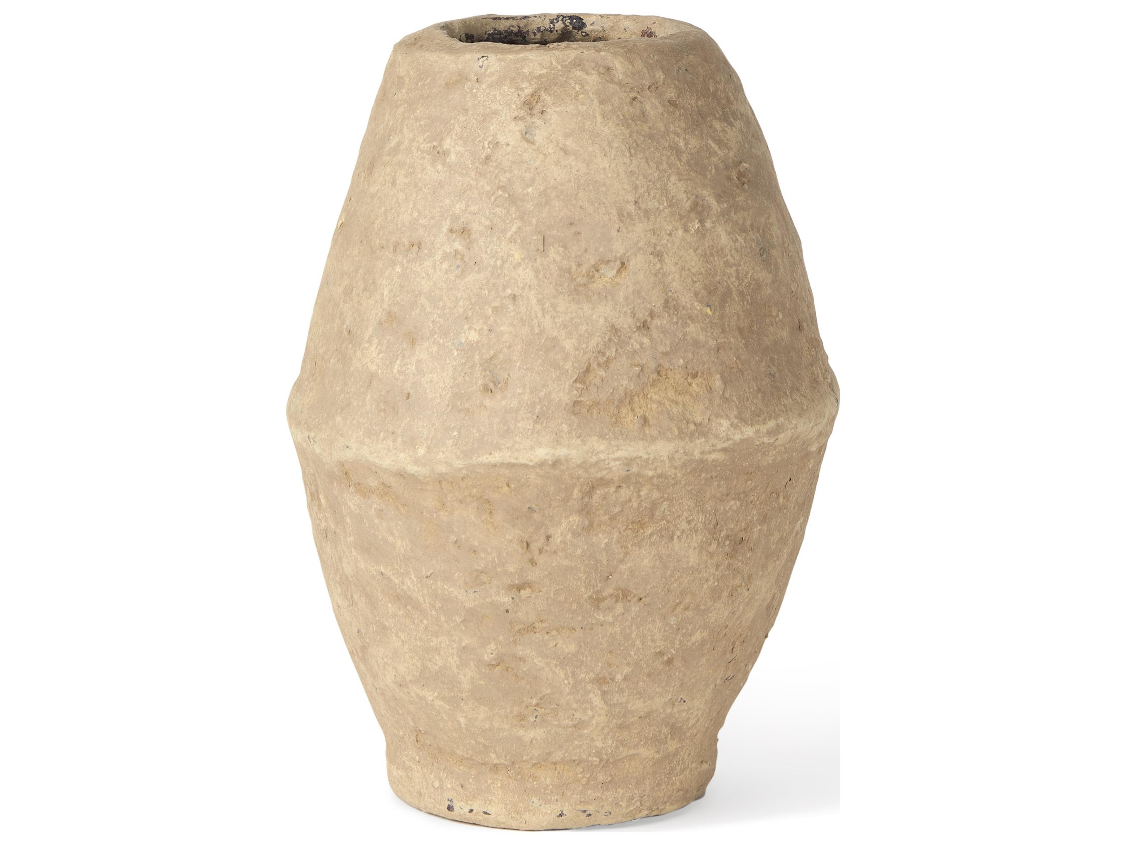 Rundal Small Beige Paper Mache Vase