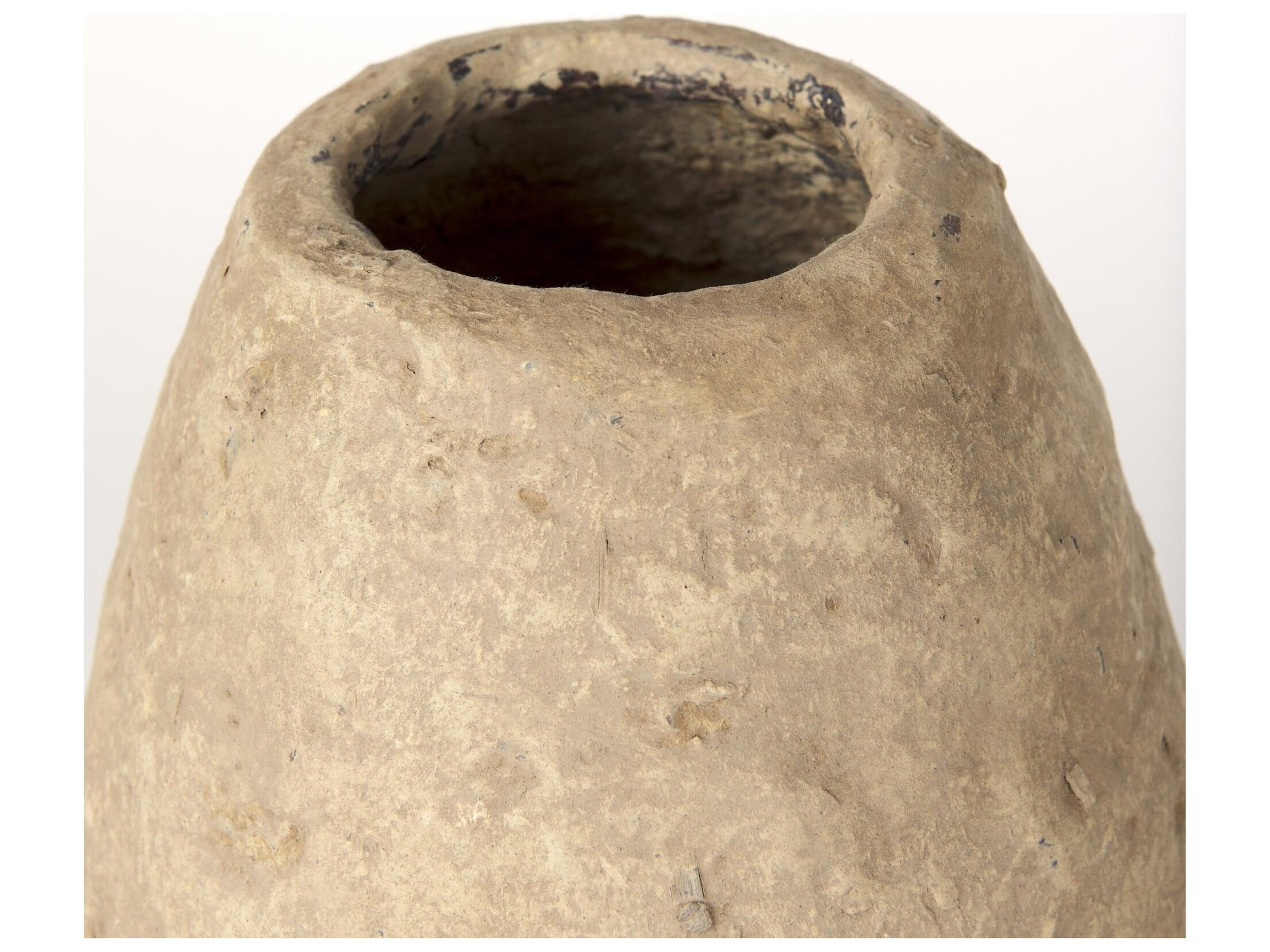 Mercana Rundal Small Beige Paper Mache Vase