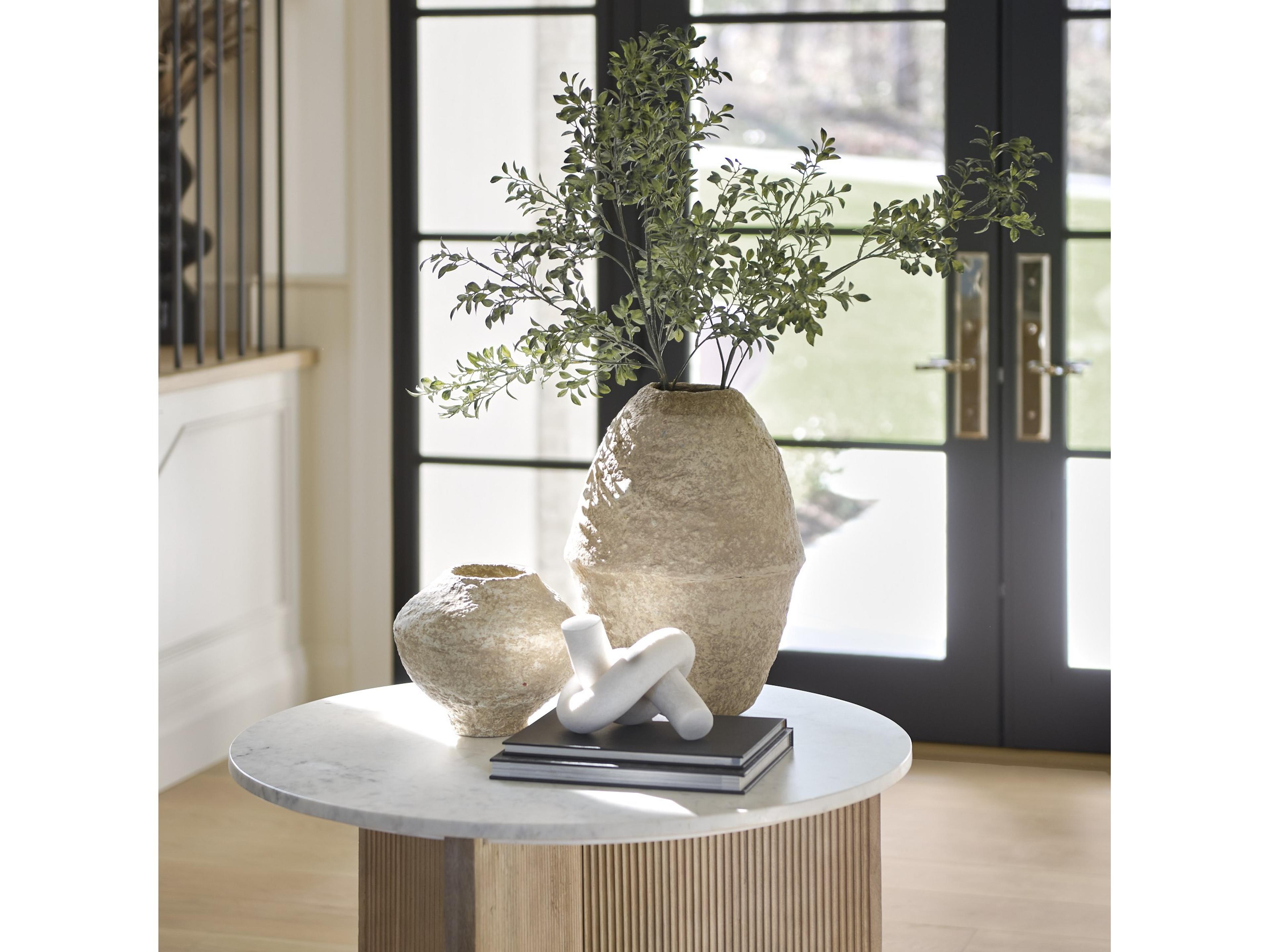 Mercana Rundal Large Beige Paper Mache Vase