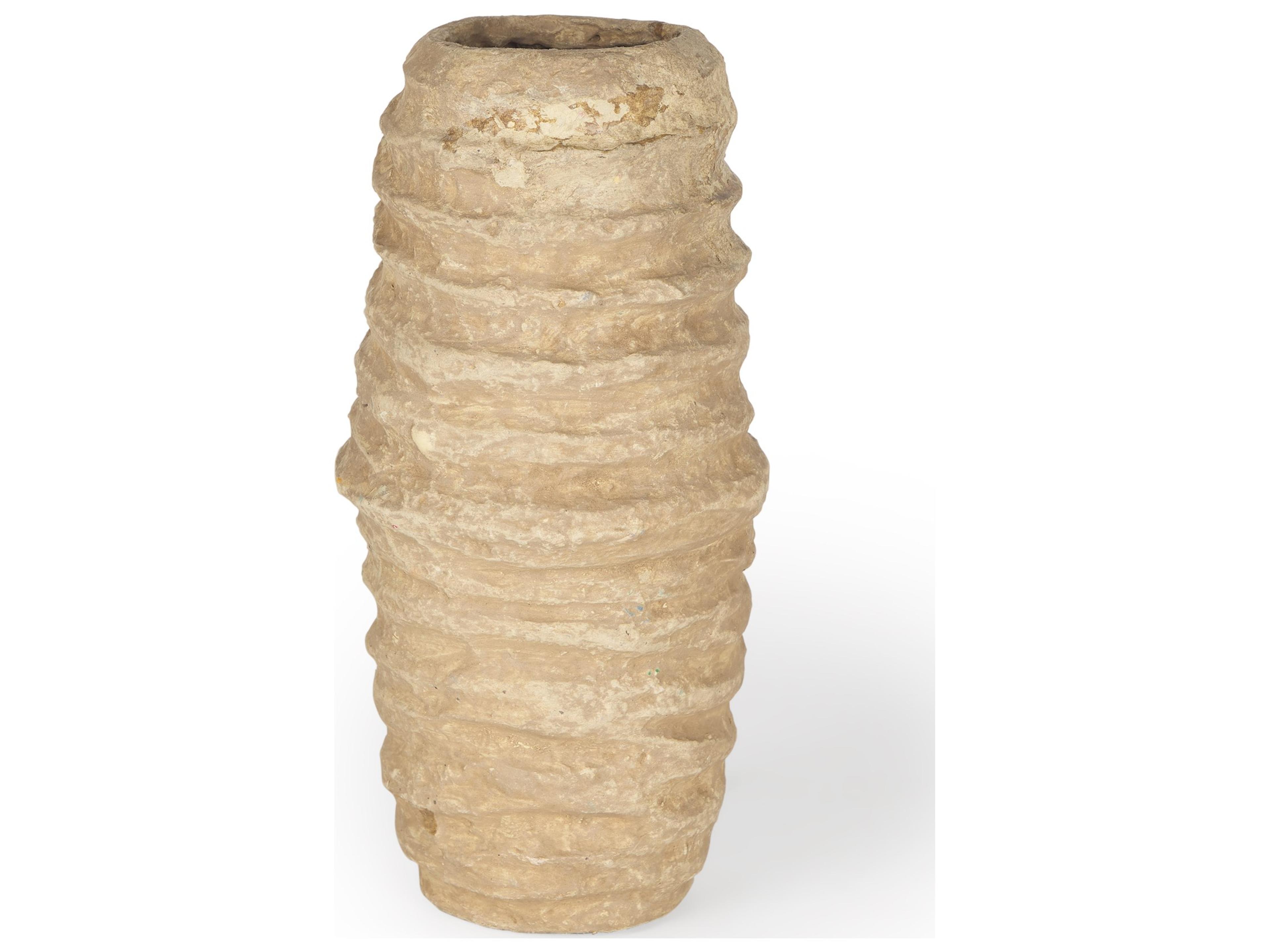 Kamli Small Beige Paper Mache Vase
