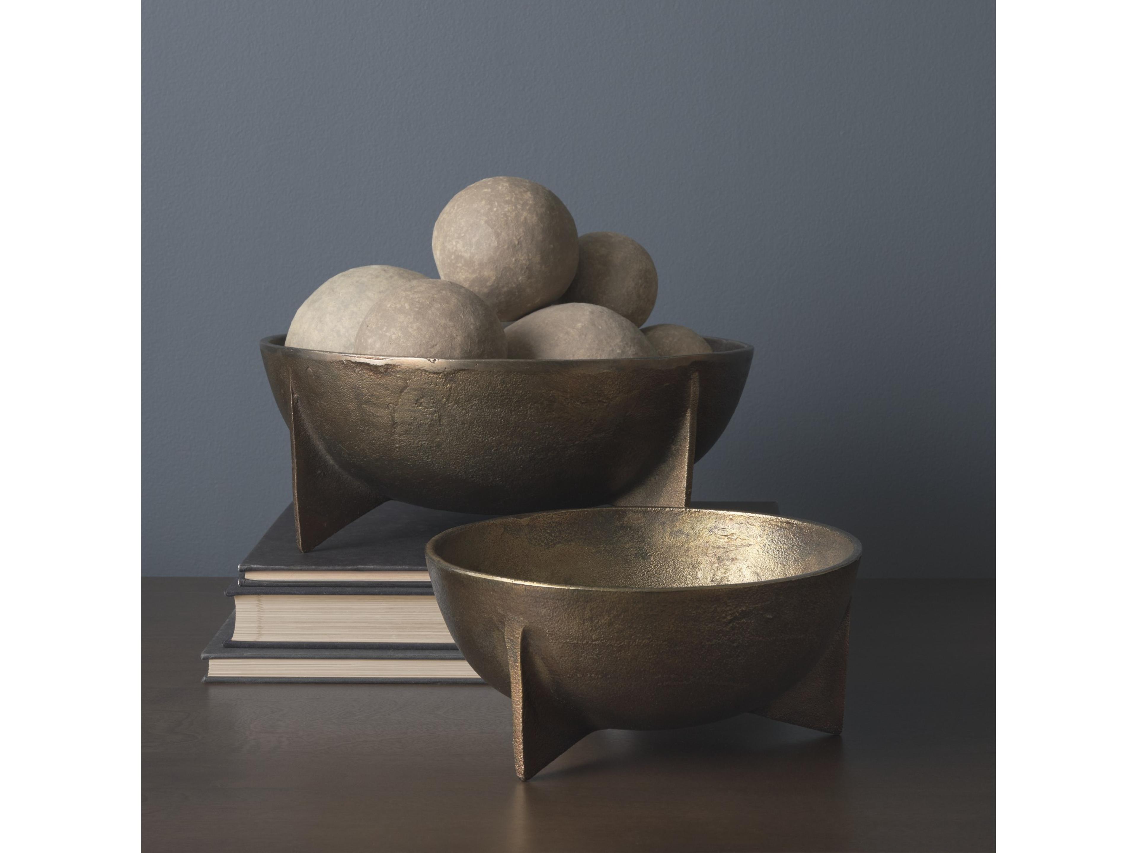 Mercana Sunita Set of 3 Gray Paper Mache Orbs