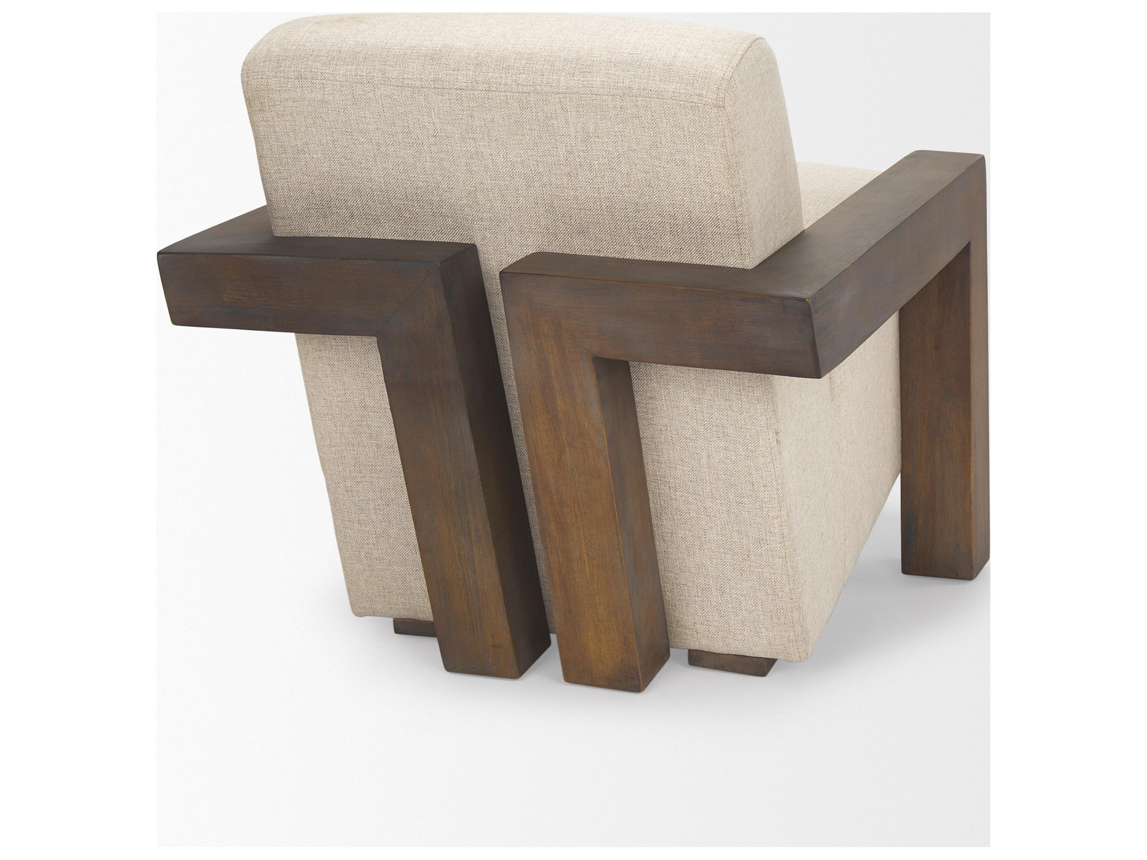 Mercana Sovereign Oatmeal Fabric Upholstered w/ Solid Wood Frame Accent Chair