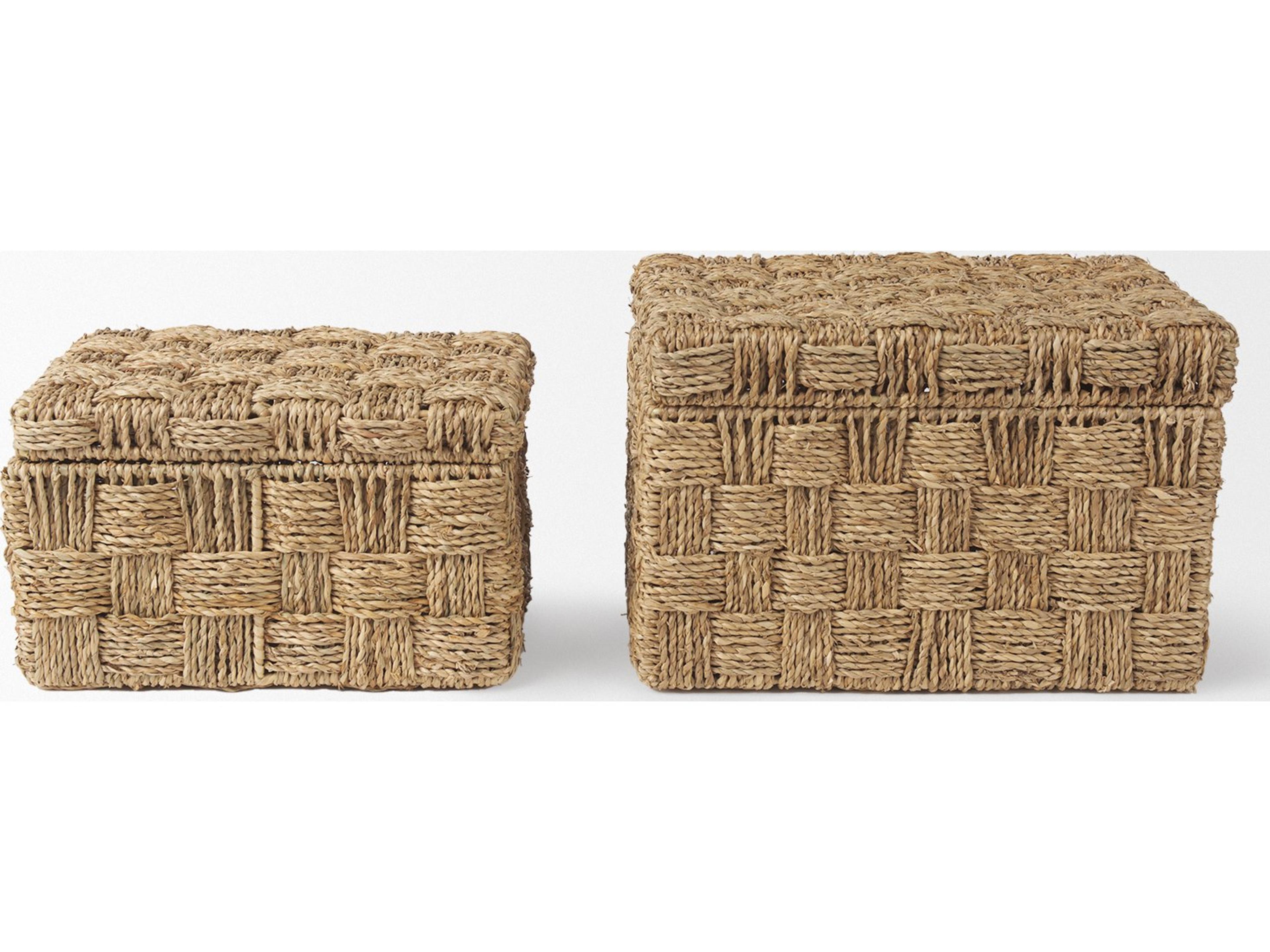 Mercana Hanalei Set of 2 Seagrass Boxes with Lids