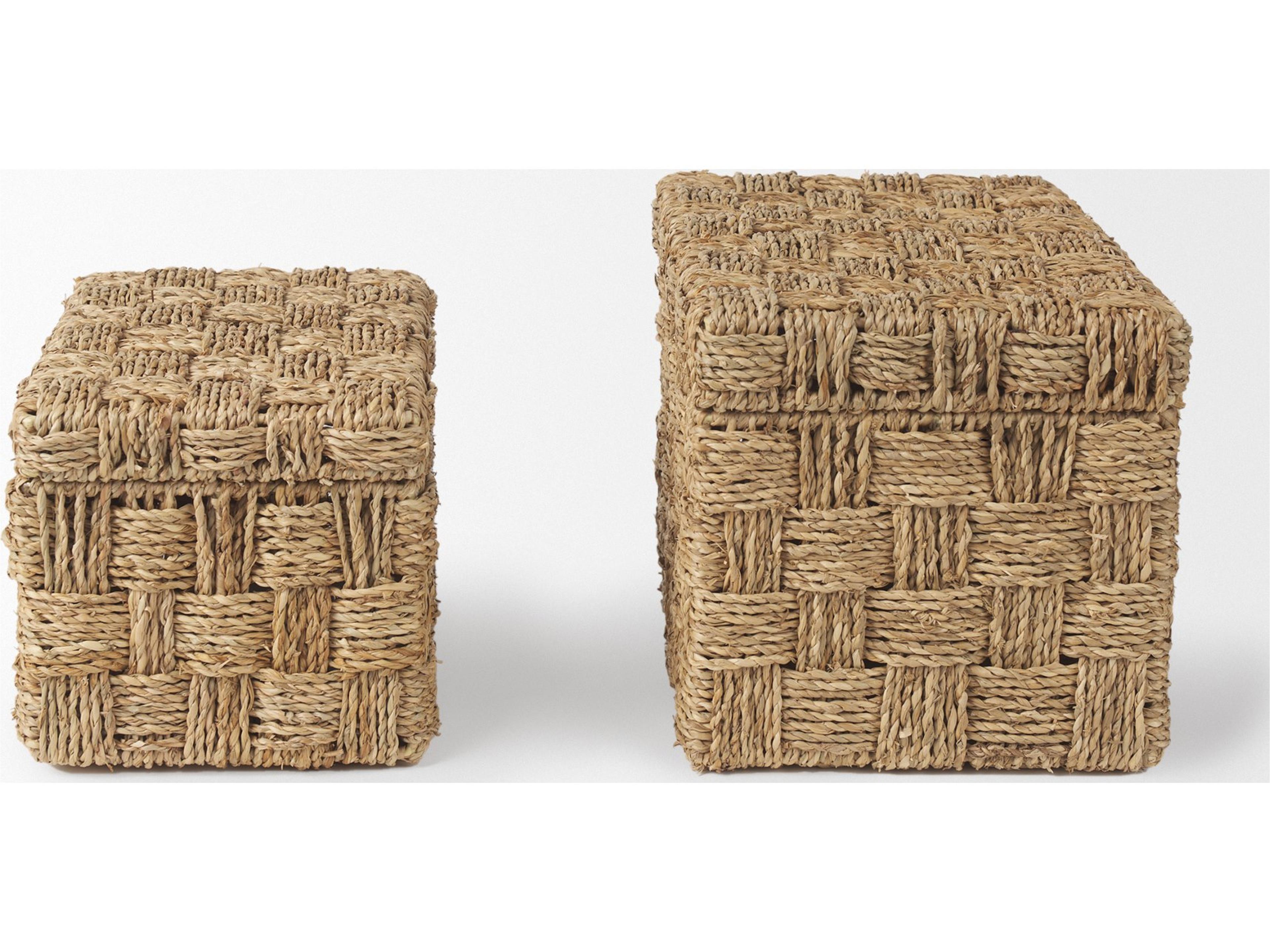 Mercana Hanalei Set of 2 Seagrass Boxes with Lids