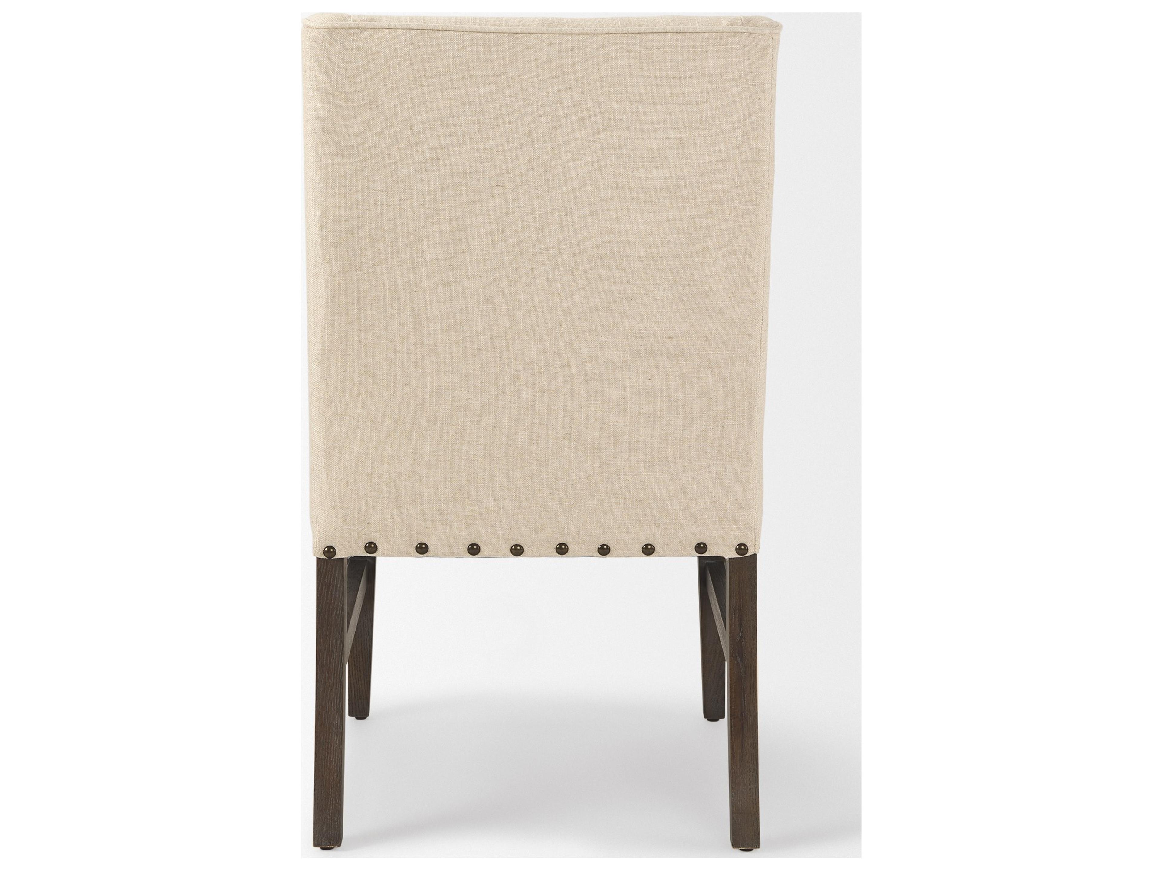 Mercana Kensington I  Cream Fabric and Solid Wood Dining Chair