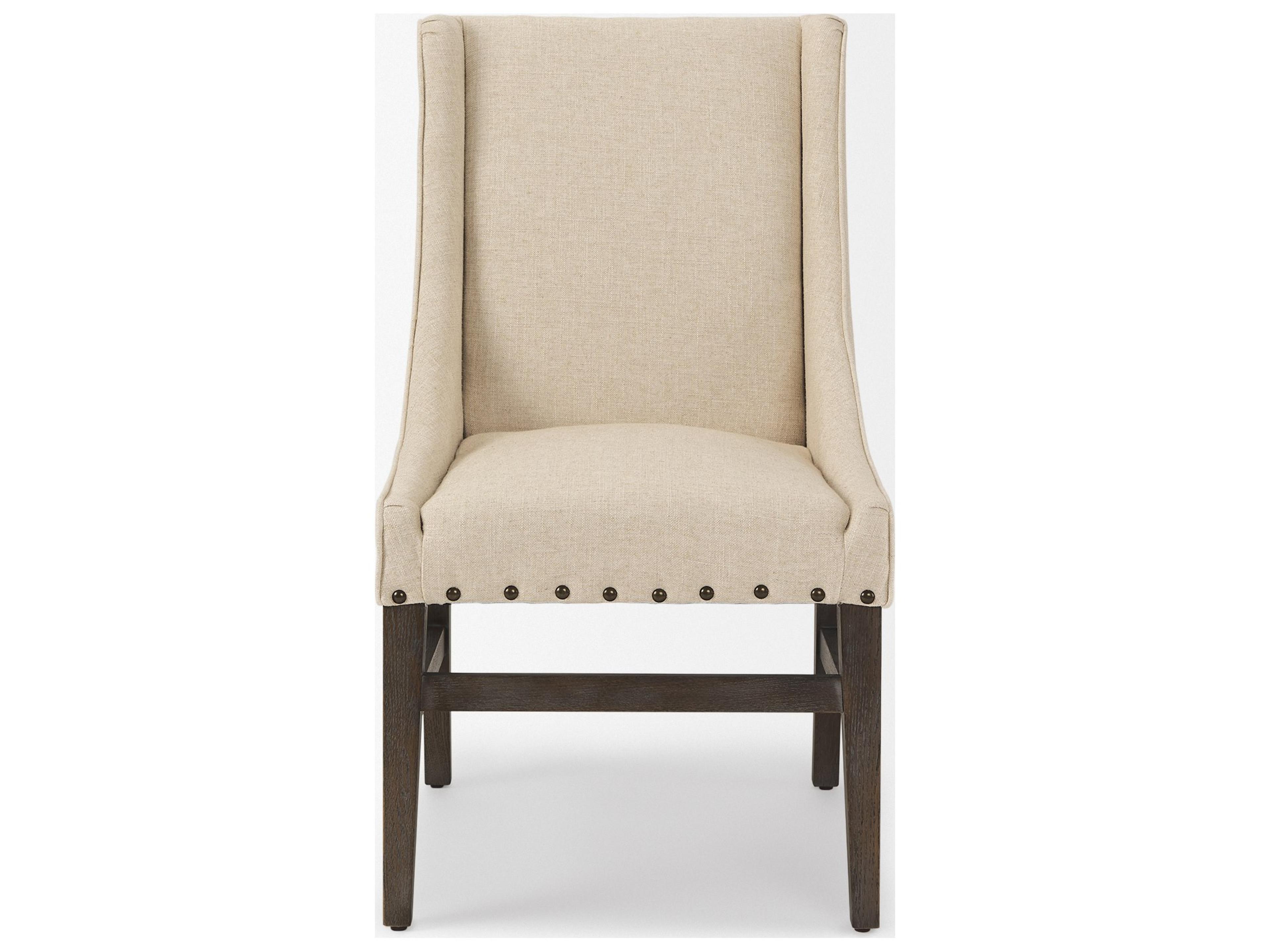 Mercana Kensington I  Cream Fabric and Solid Wood Dining Chair