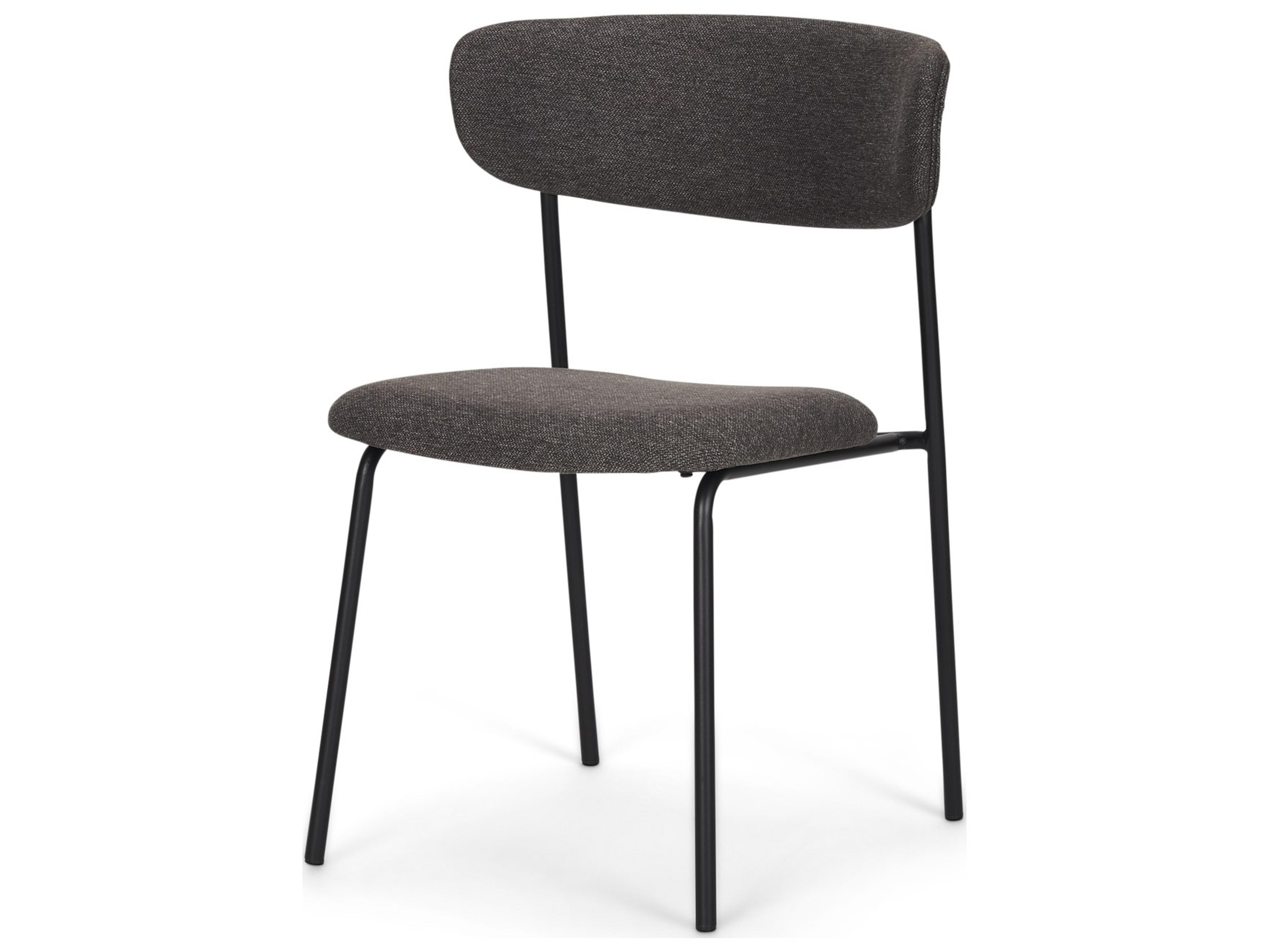 Mercana Corey Dining Chair w/ Gray Fabric & Matte Black Metal