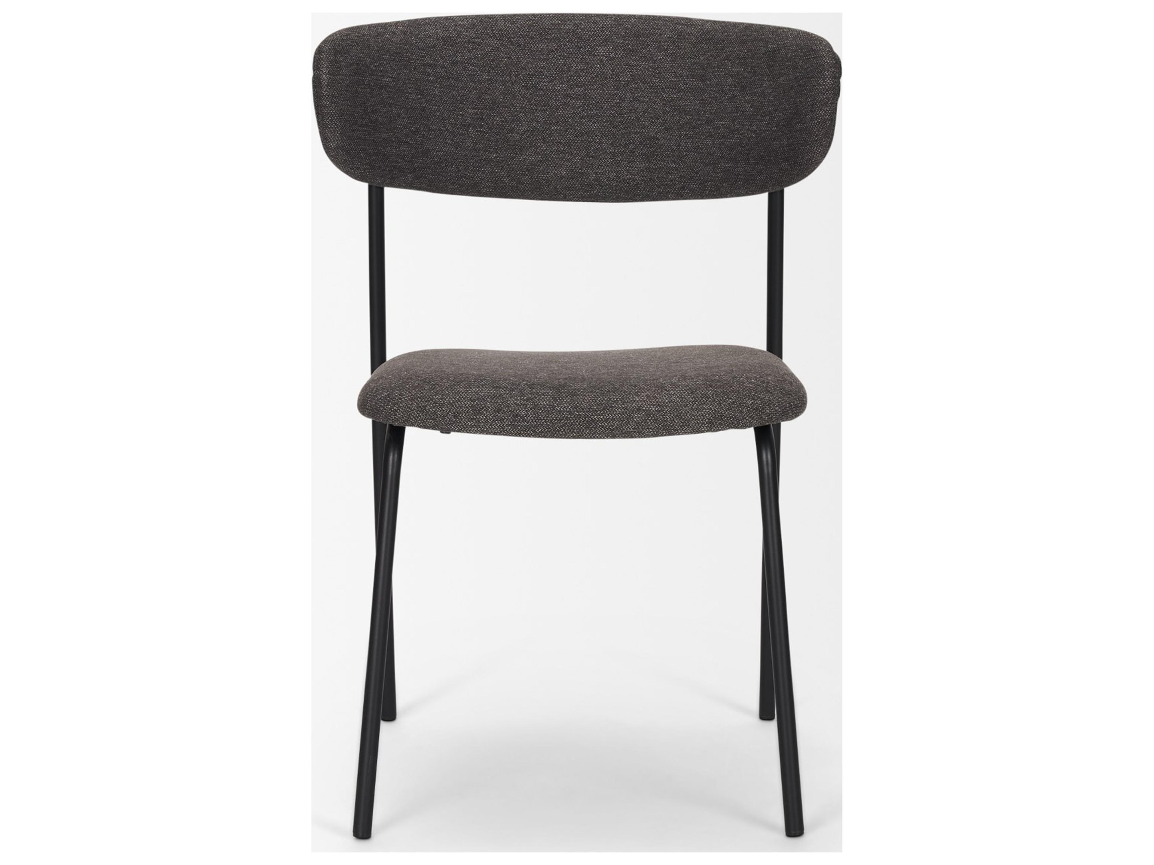 Mercana Corey Dining Chair w/ Gray Fabric & Matte Black Metal