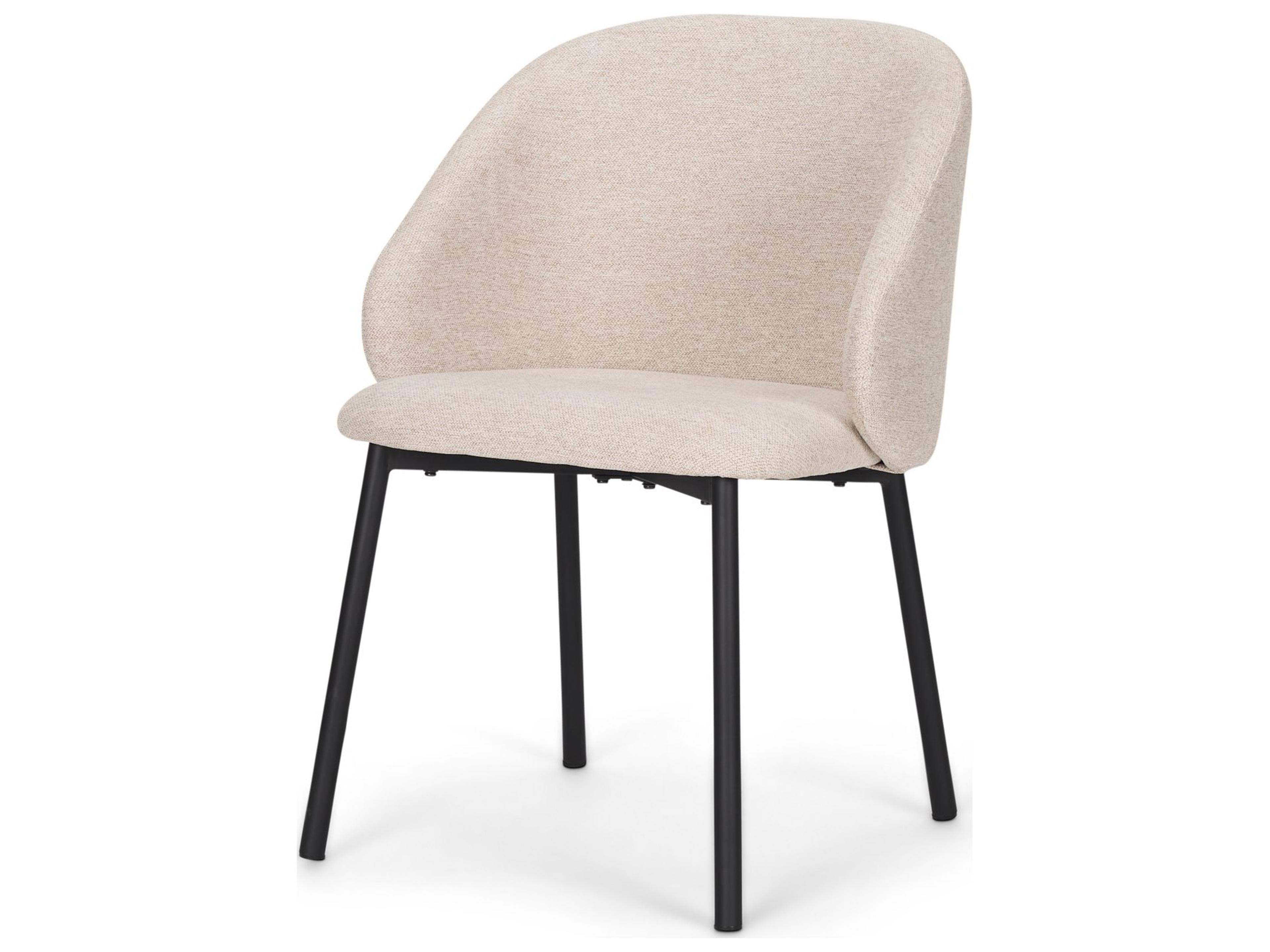 Shannon Dining Chair w/ Oatmeal Fabric & Matte Black Metal