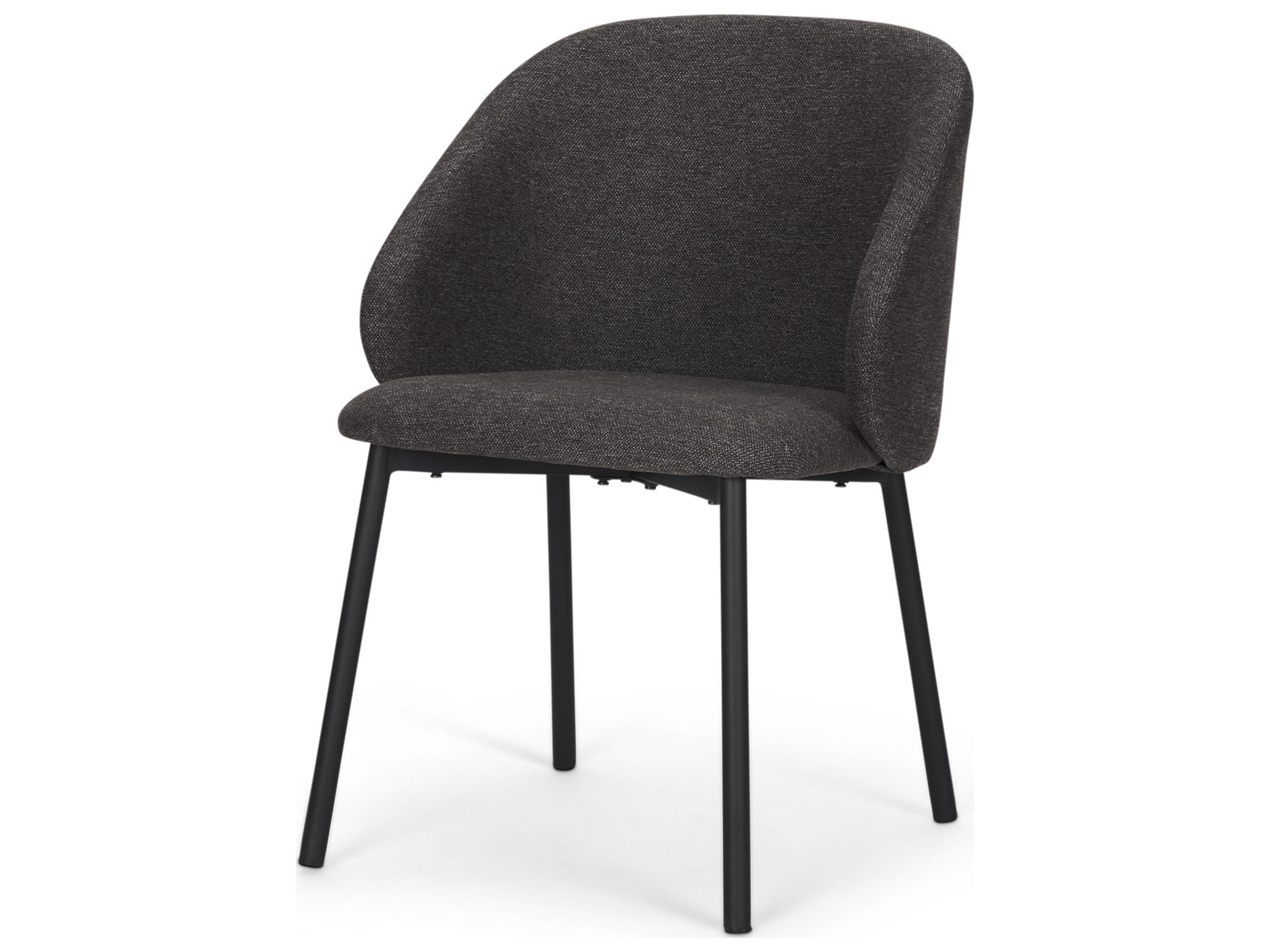 Shannon Dining Chair w/ Gray Fabric & Matte Black Metal