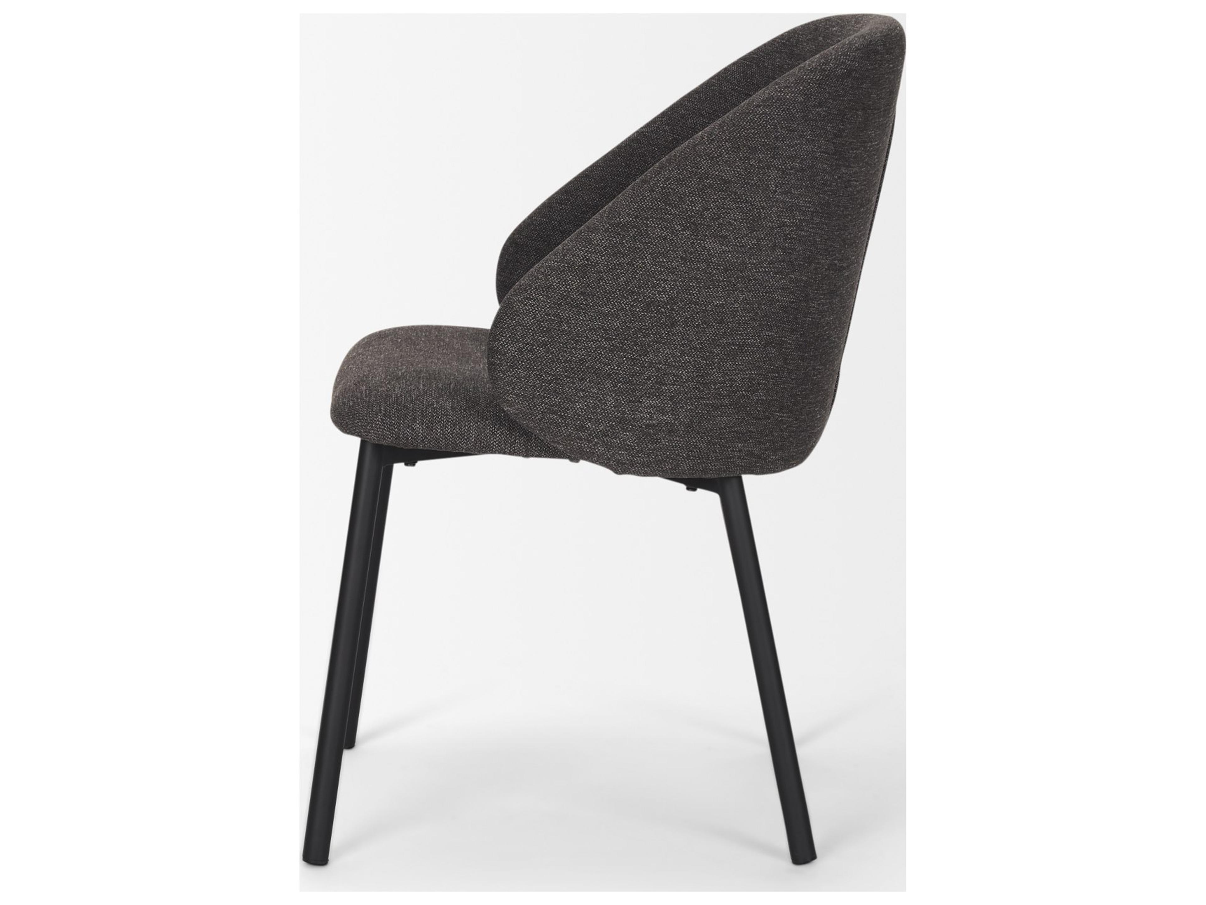 Mercana Shannon Dining Chair w/ Gray Fabric & Matte Black Metal