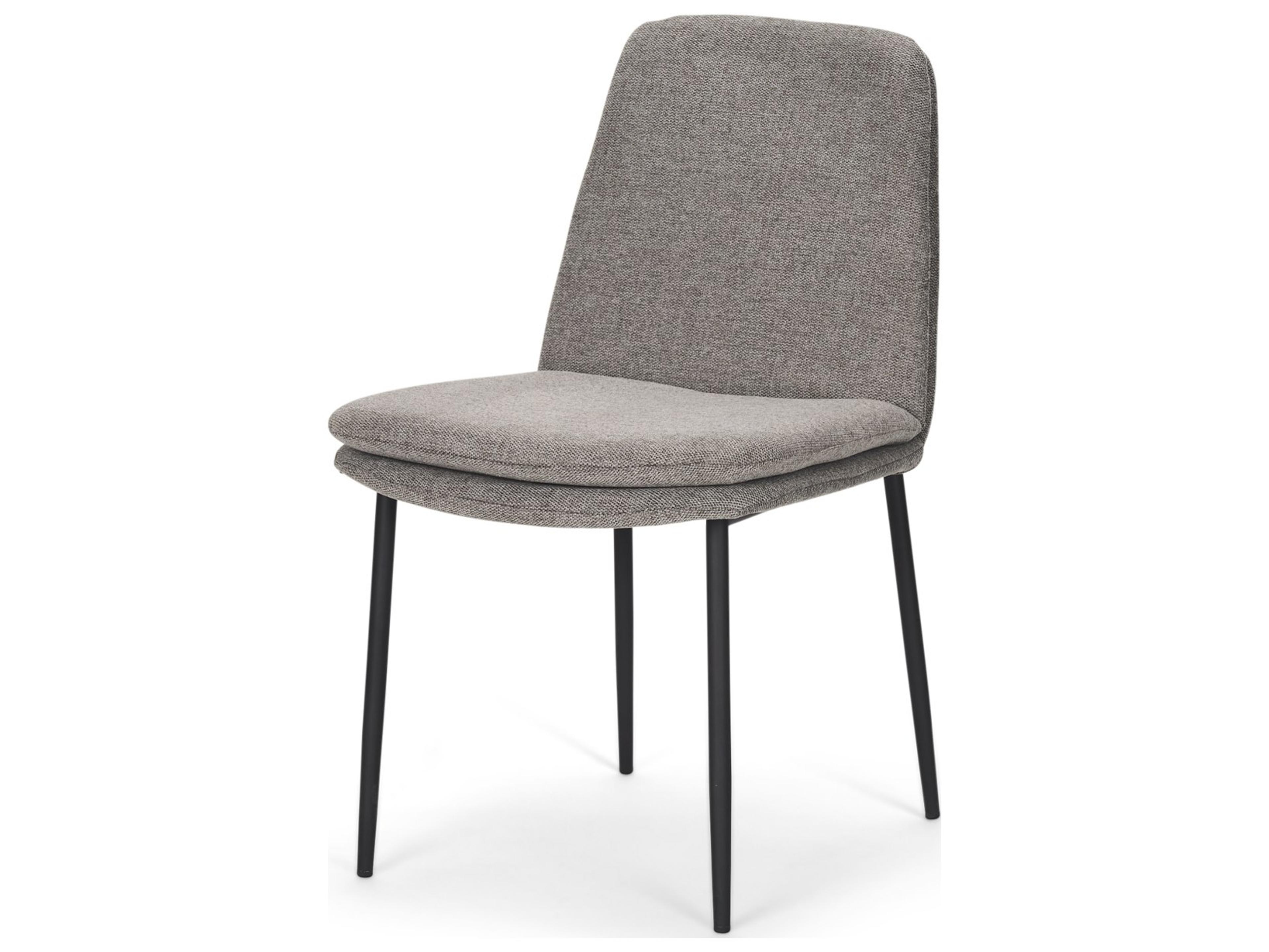Eve Dining Chair w/ Gray Fabric & Matte Black Metal