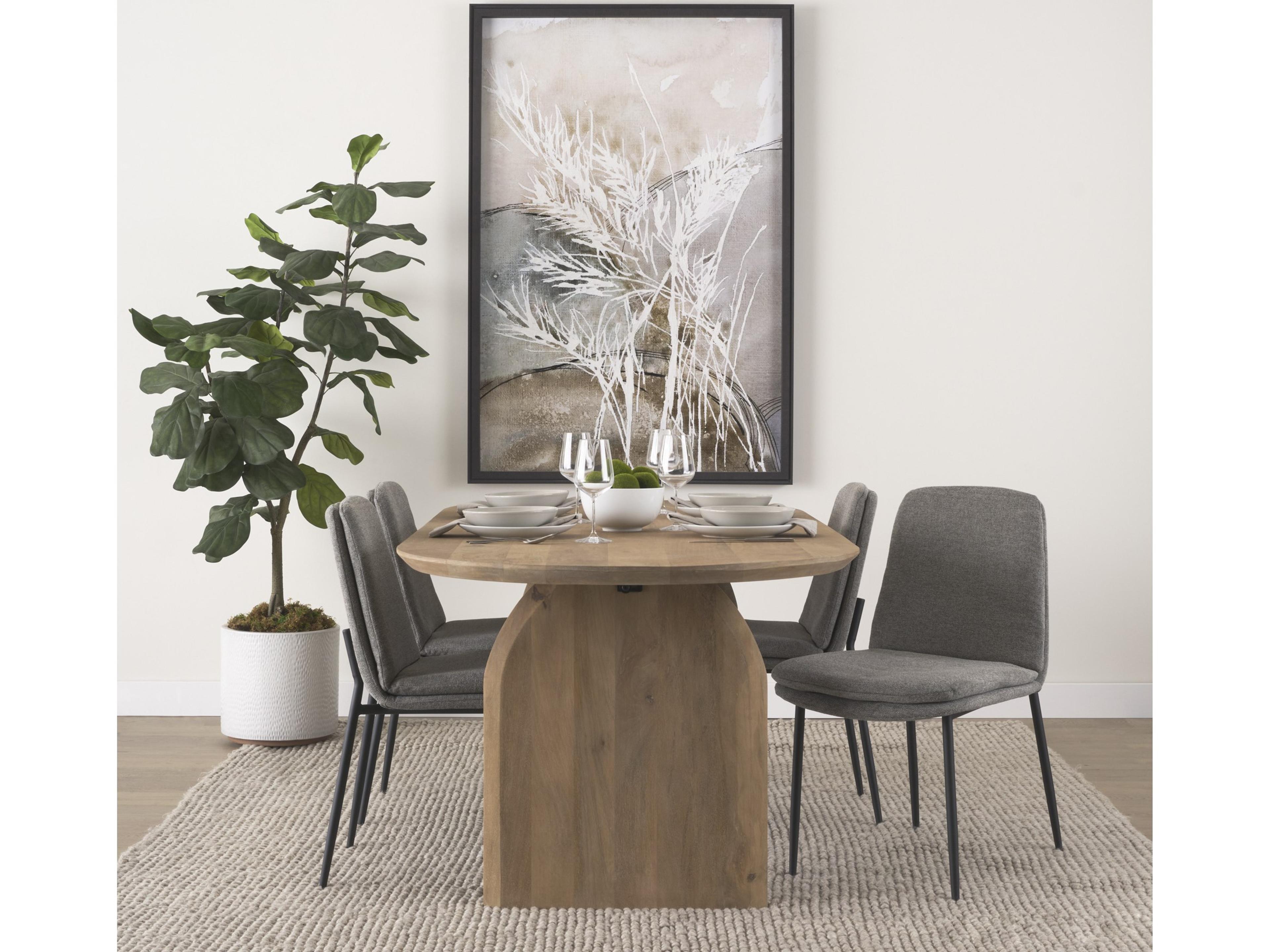 Mercana Eve Dining Chair w/ Gray Fabric & Matte Black Metal