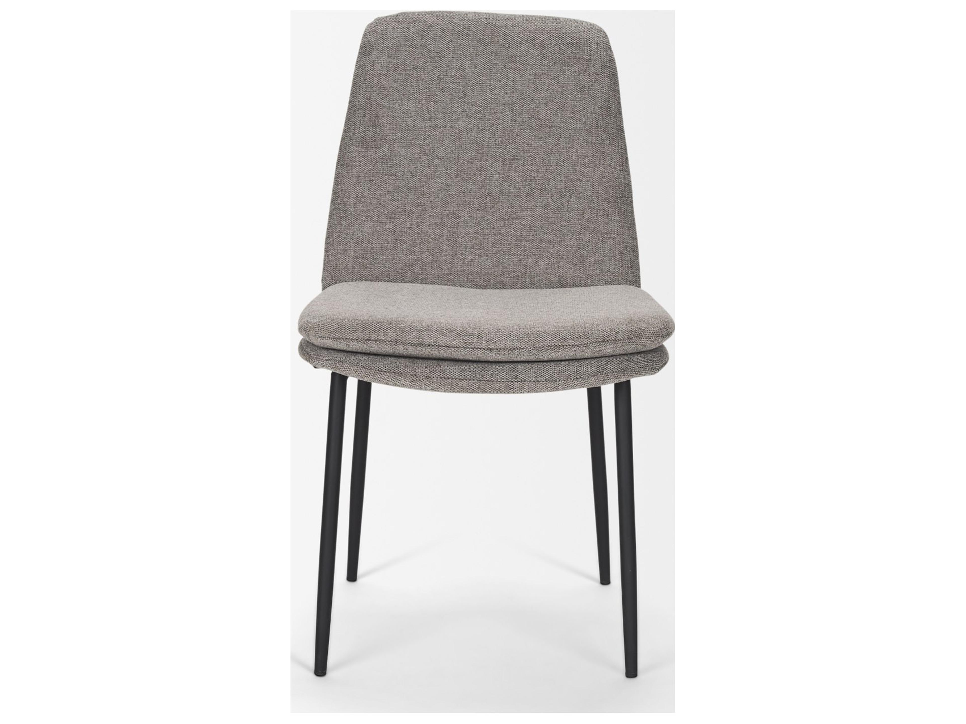 Mercana Eve Dining Chair w/ Gray Fabric & Matte Black Metal