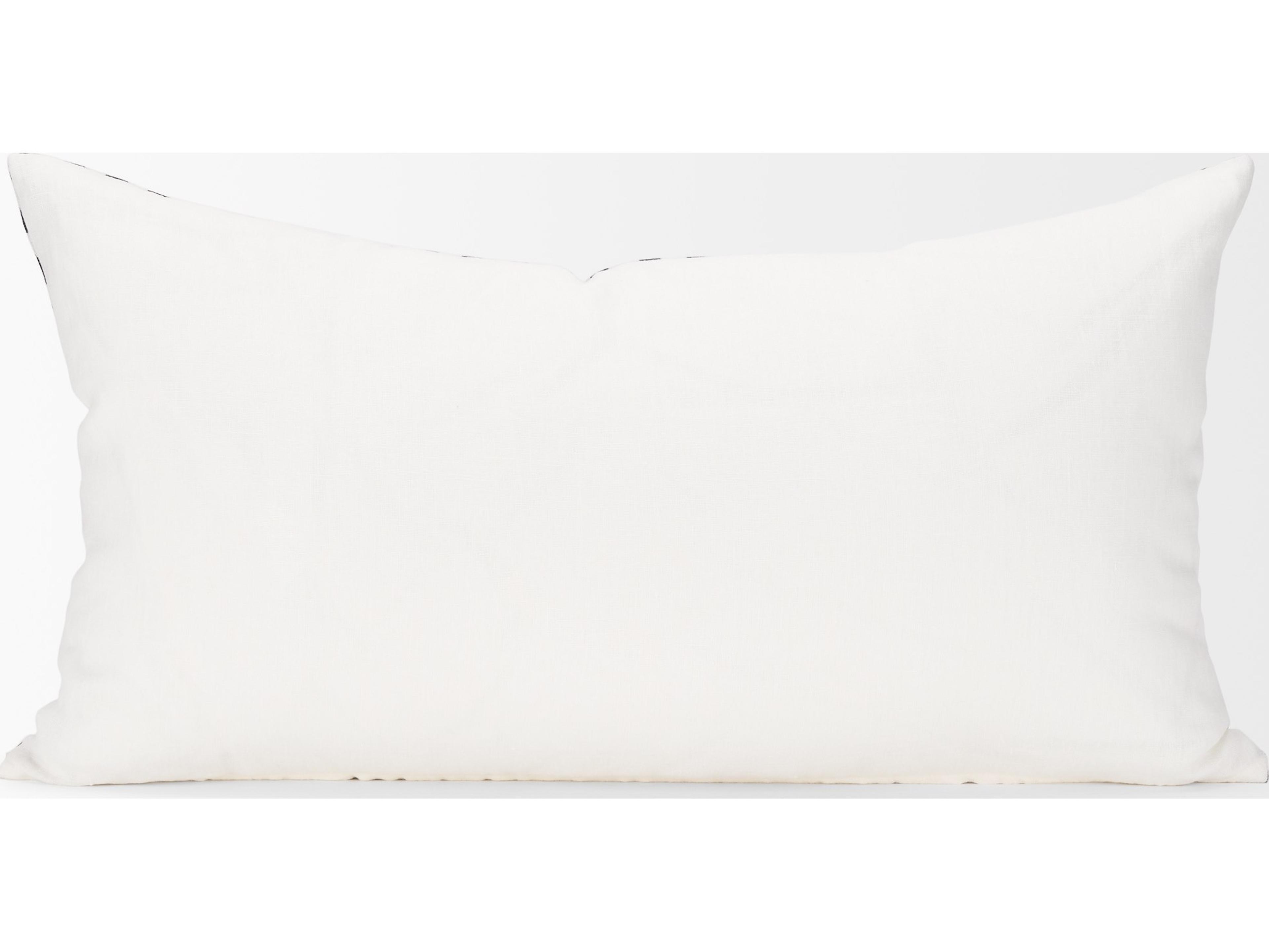 Mercana Jolie Cream w/ Black Print Linen Lumbar Decorative Pillow Cover